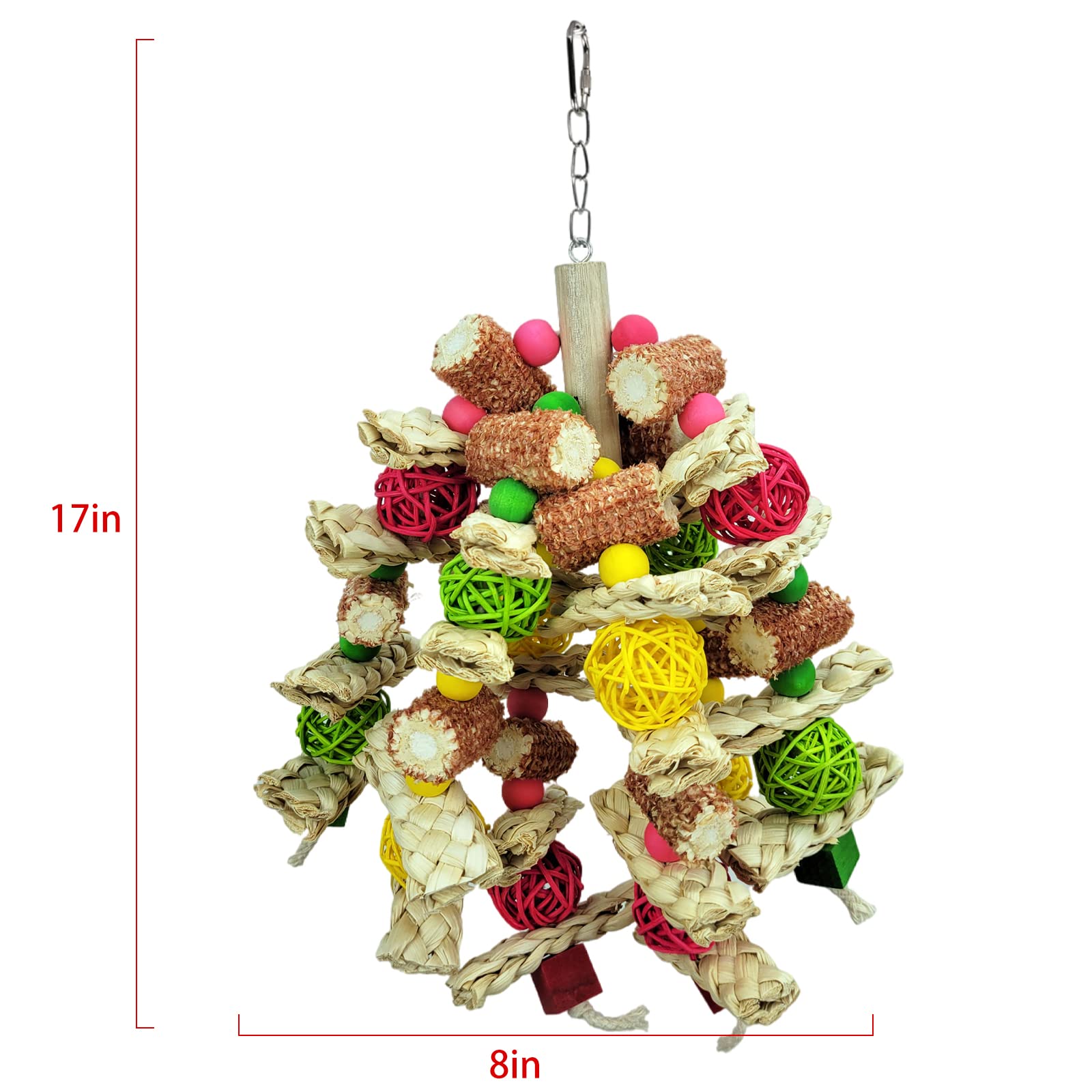 Parrot Toys, Natural Corncob Bird Chew Toys for Small and Medium Macaws, African Grey Parrots, Amazon Parrots Bird Cage