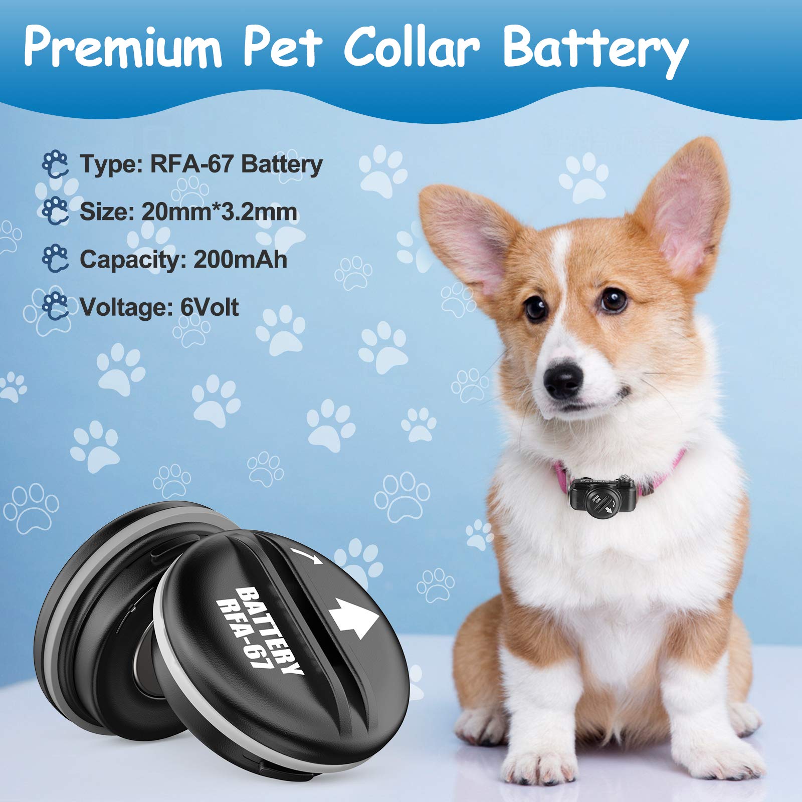 Kgc Rfa-67 6 Volt Replacement Dog Collar Batteries, Ultra Fit Pif-300 Rf300 Pif-275-19 Prf-3004W Pul-250 Pul-275 Pig00-13661 Pbc