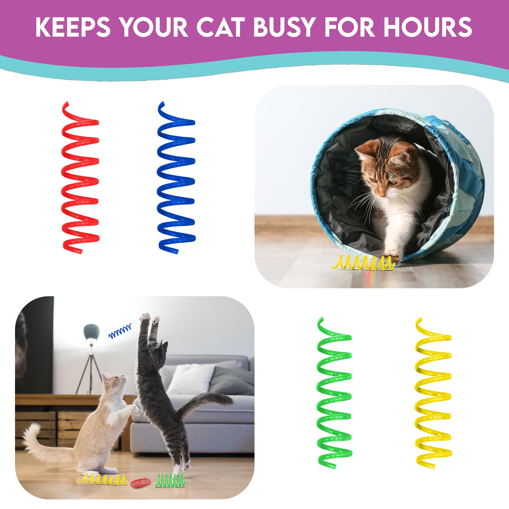 Spot Thin Colorful Springs Cat Toy - Bouncy Toys For Medium