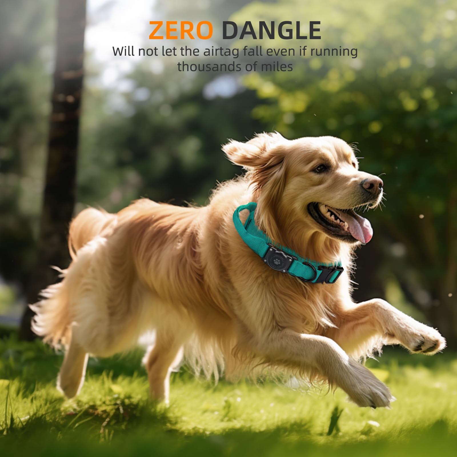 Apple Airtag Integrated Dog Collar, 100% Waterproof With Hard Pc Holder, Adjustable Military Collar With Handle, Gps Tracking Fo