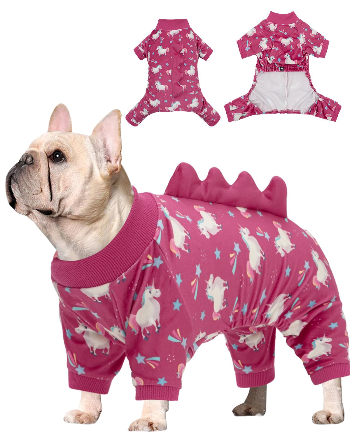 Cutebone Unicorn Costume Dog Pajamas, Stretchy Spandex Crystal Velvet Sleepwear Coat For Small Dogs, Soft & Warm Pet Outfit Clot