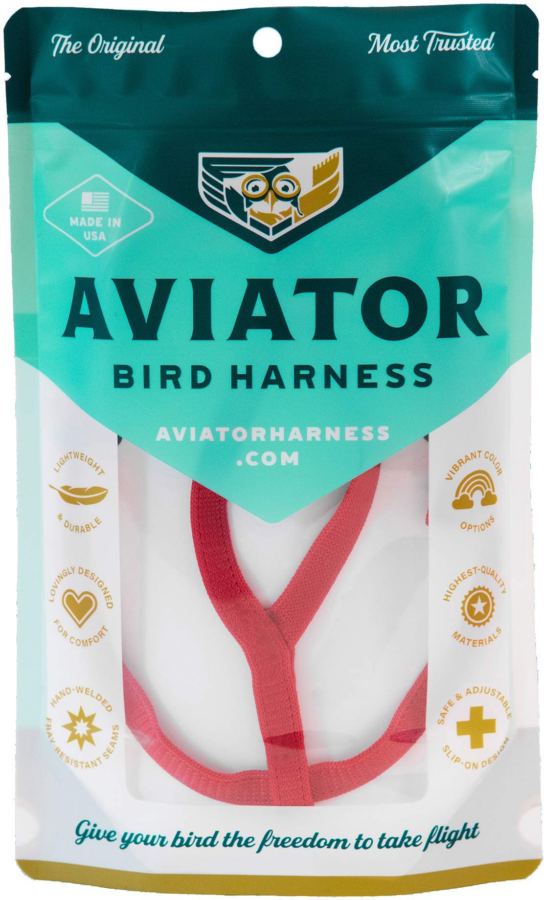 The Aviator Pet Bird Harness And Leash: Petite Red Xx-Small