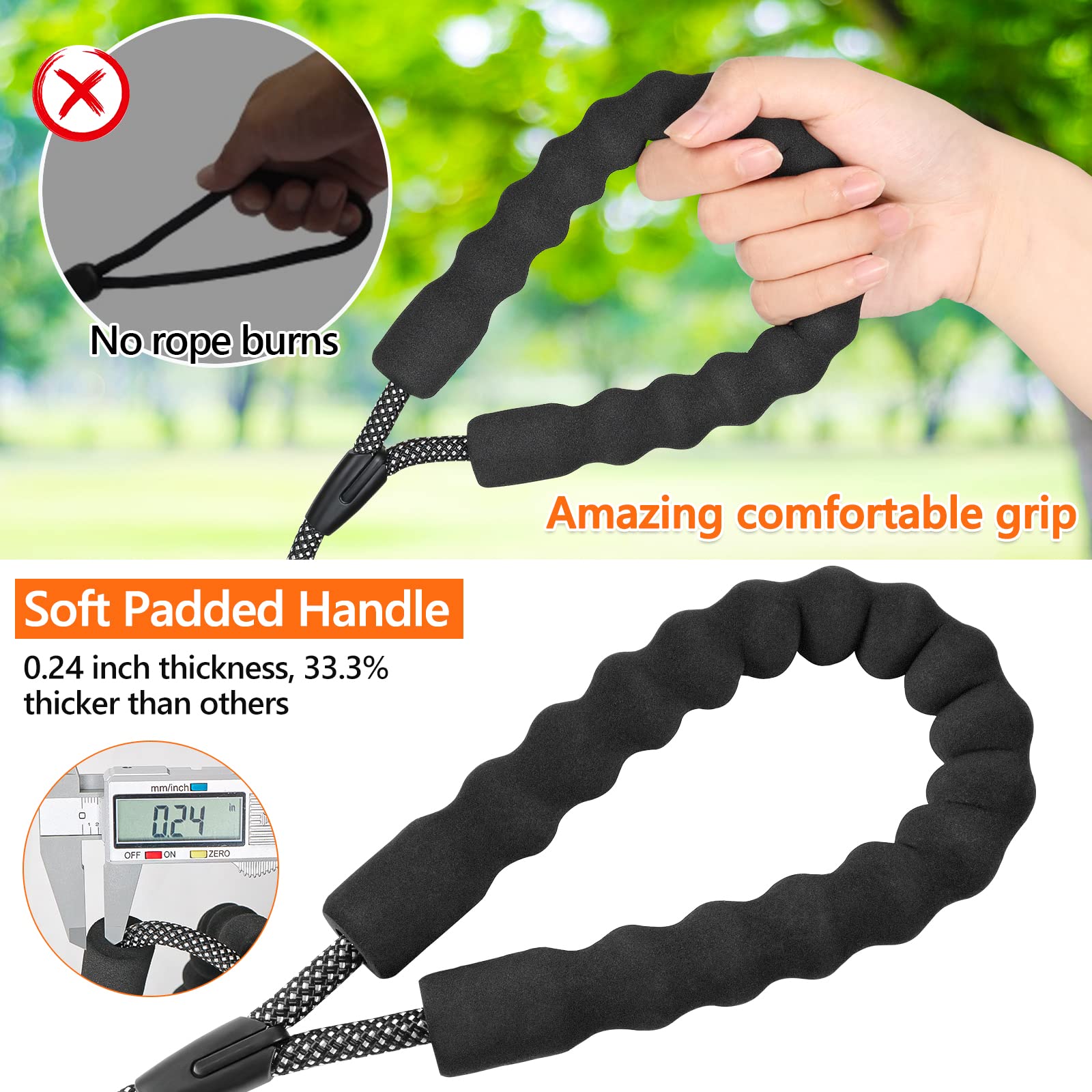 Ntr Long Dog Leash, 20Ft Check Cord With Swivel Lockable Hook And Comfortable Padded Handle For Reflective Dog Leash For Small Medium And Large Dogs Walking Training Hiking Camping Playing