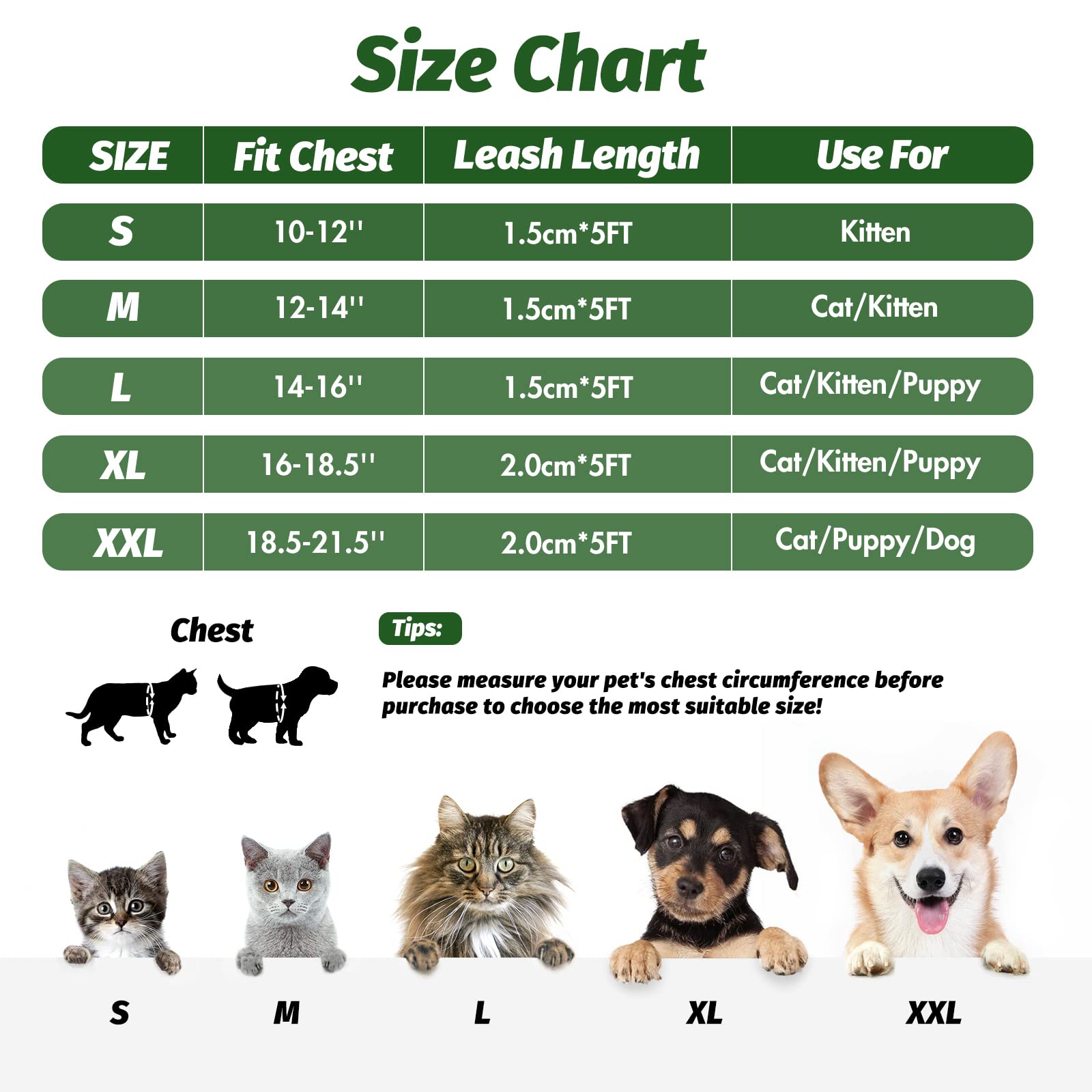 FAYOGOO Cat Harness, Cat Leash and Harness Set for Walking Escape Proof, Harness for Small Cats/Small Dogs, Large Kitten/Puppy Harness and Leash, Harness for Cats S-XXL(Neon Green, X-Large) -Like New