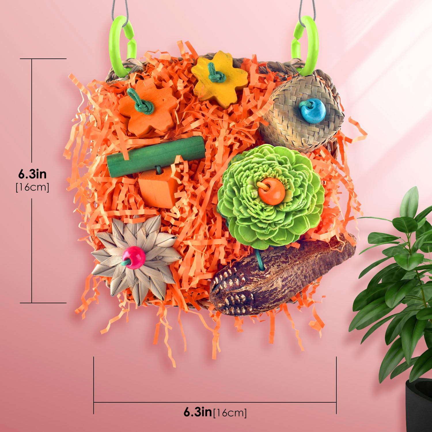 Katumo Bird Toys, Conure Grass Mat Shredder Toys Parakeet Toys Parrot Foraging Toys For Cockatiel Conure Lovebird Parakeet Small