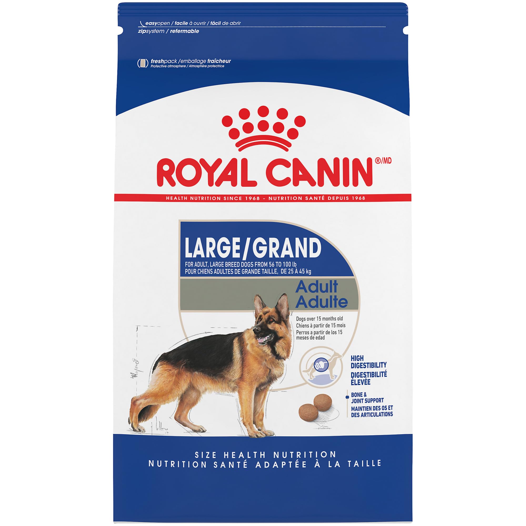 Royal Canin Large Breed Adult Dry Dog Food, 30 lb Bag