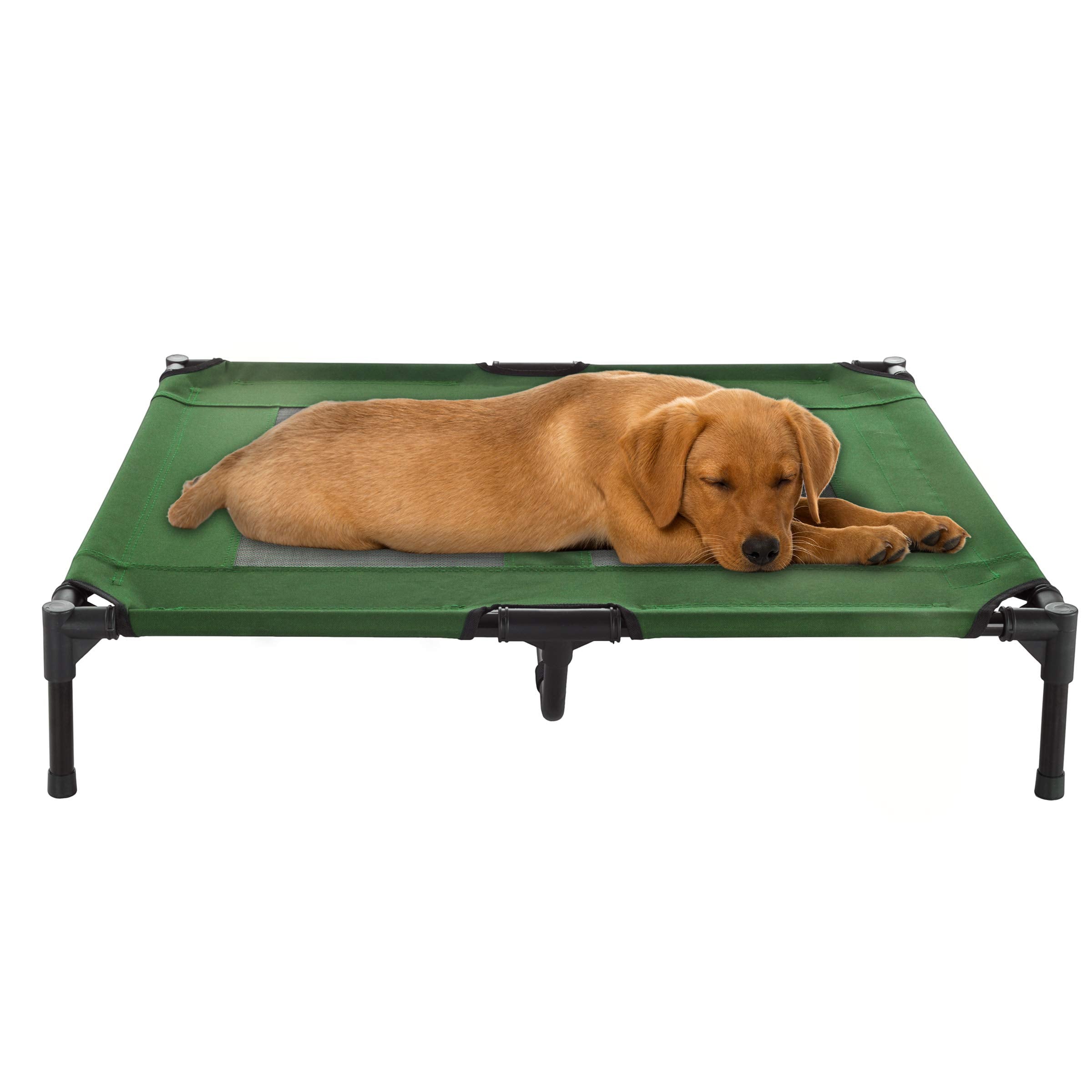 Elevated Dog Bed - 36X29.75 Portable Bed For Pets With Non-Slip Feet - Indoor/Outdoor Dog Cot Or Puppy Bed For Pets Up To 80Lbs By Petmaker (Green)