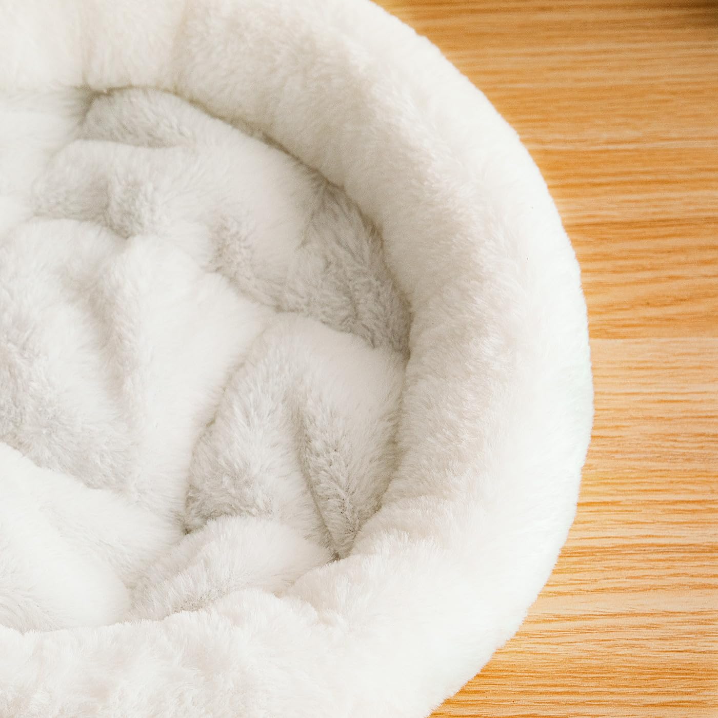 Shengocase 14'' Fluffy Faux Fur Cat Tree Tower Replacement Bed Cushion Pillow With Hook Tapes, Round Donut Cuddler Cat Dog Bed F