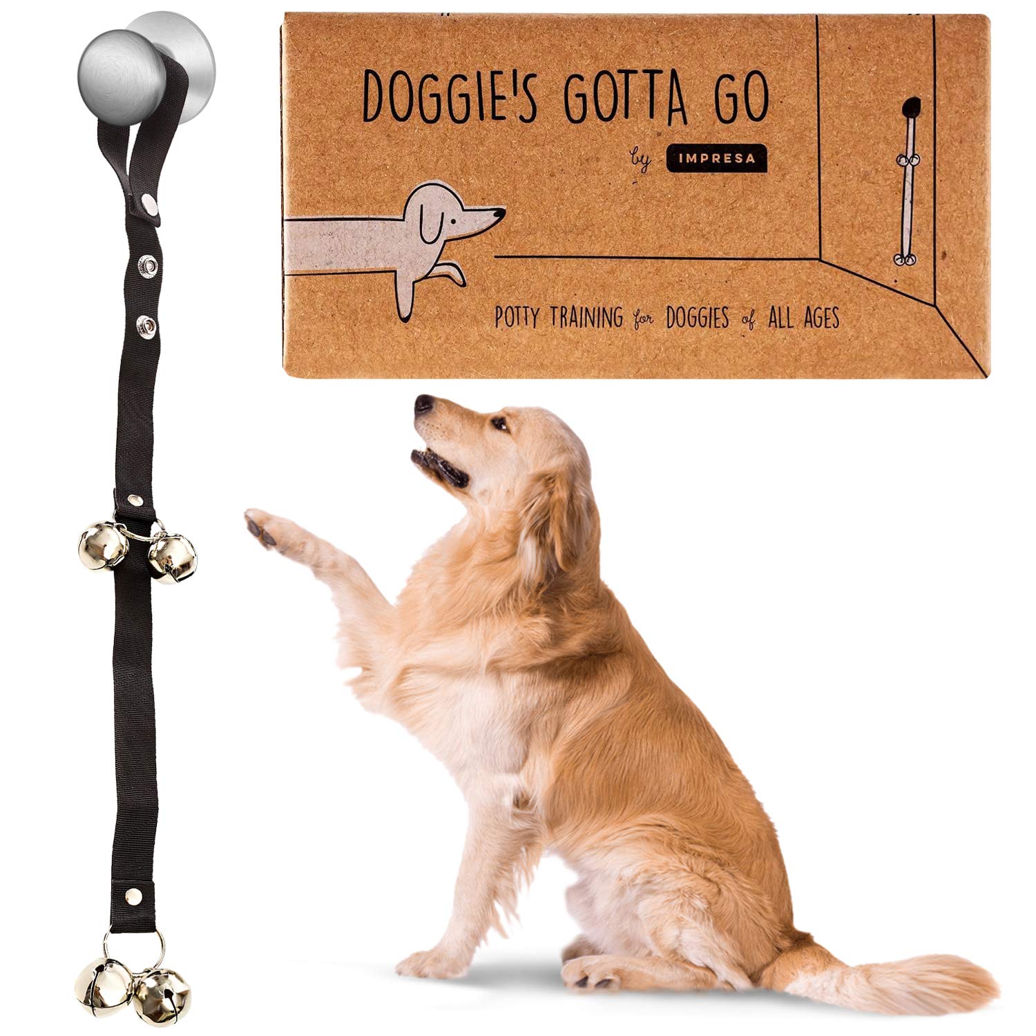 Impresa Dog Bells For Door Potty Training - Doggie Doorbell For Housetraining Your Doggy Or Housebreaking Your Puppy (Dog Training Bells/Potty Training Dog Bell)