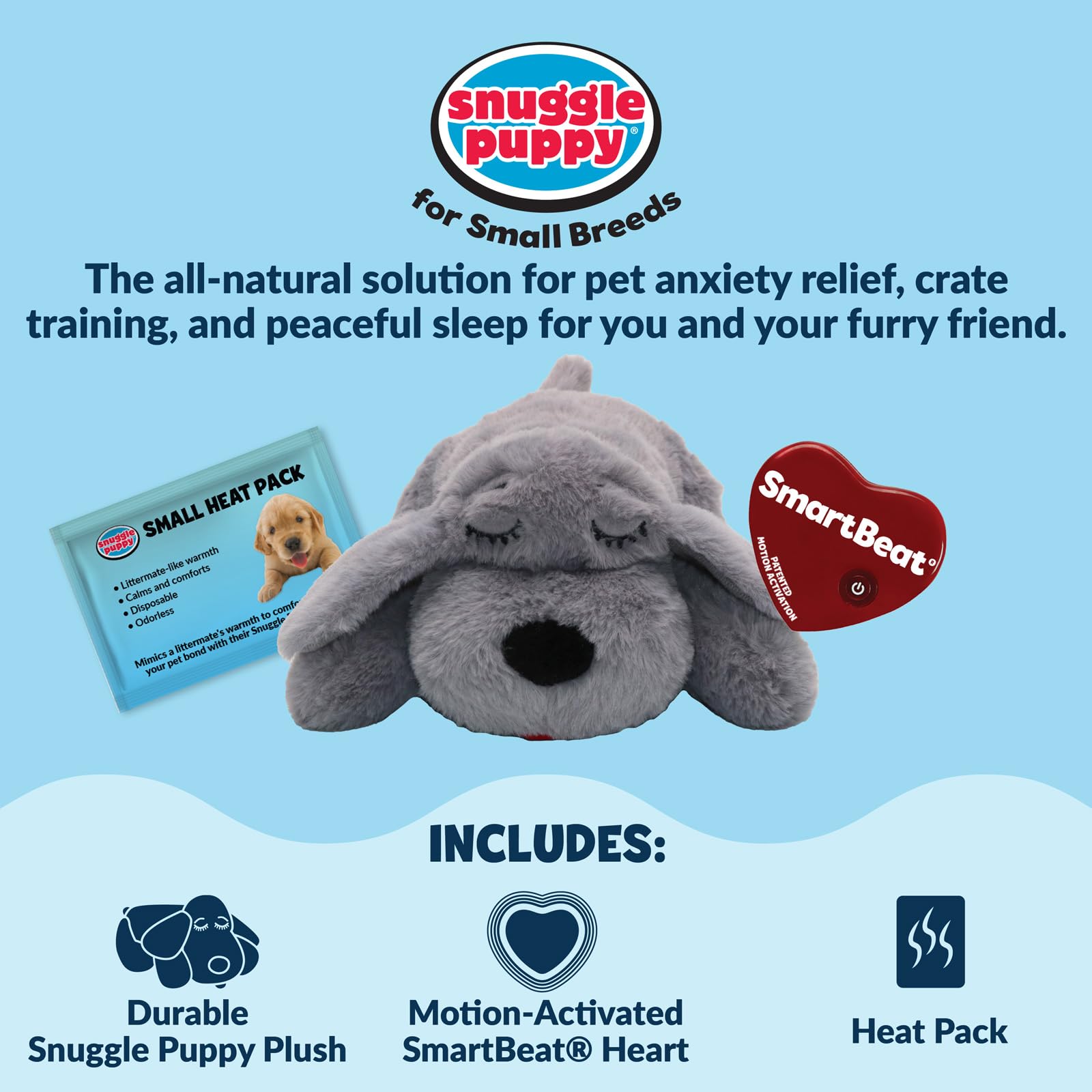 Snuggle Puppy Original Dog Toy for Small Breeds - Heartbeat Puppy for Dogs - Pet Anxiety Relief and Calming Aid - Comfort Dog To