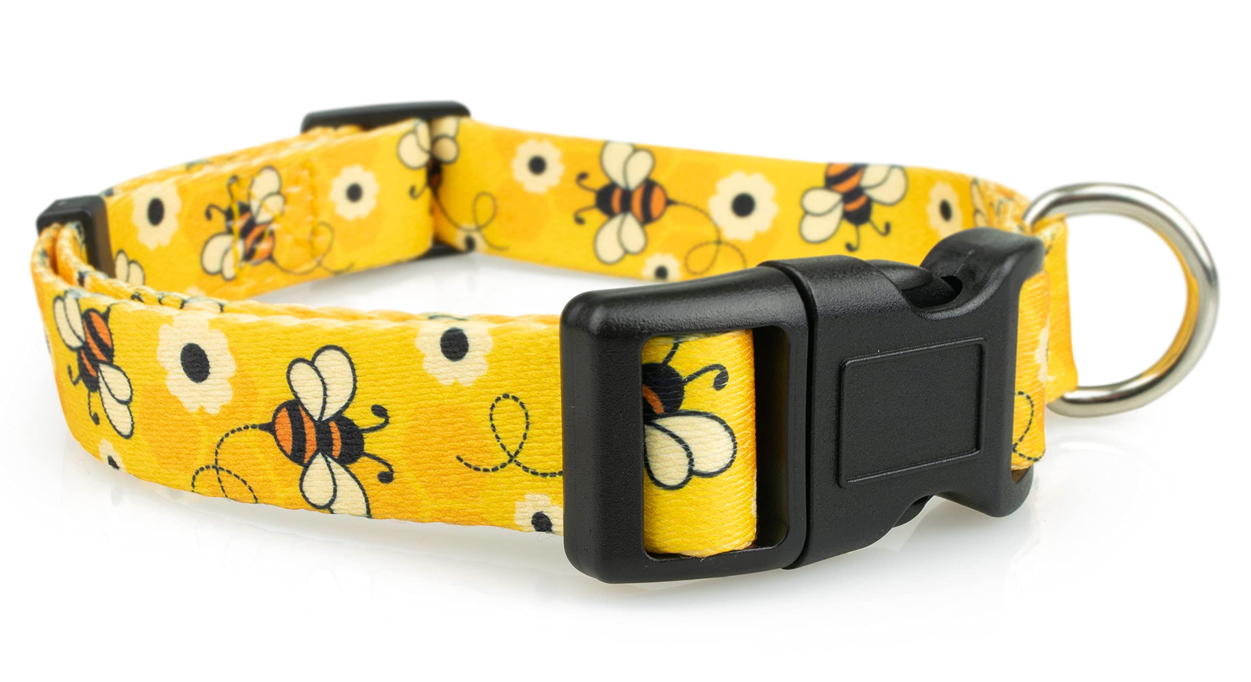 Limeloot Bees Dog Collar, Adjustable Dog Collar for Male and Female Dogs, Small