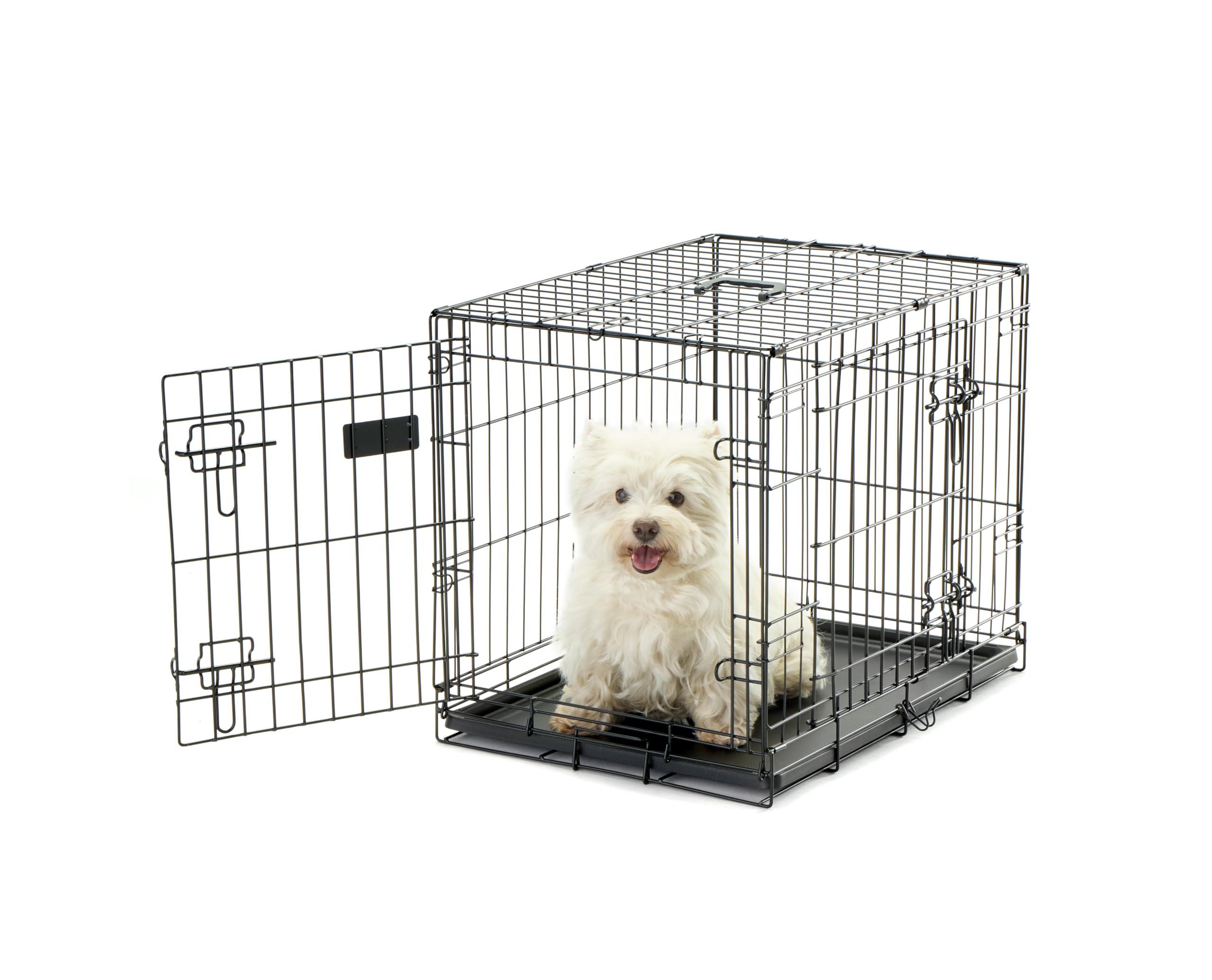Carlson Secure And Compact Double Door Metal Dog Crate, Small With Divider Panel