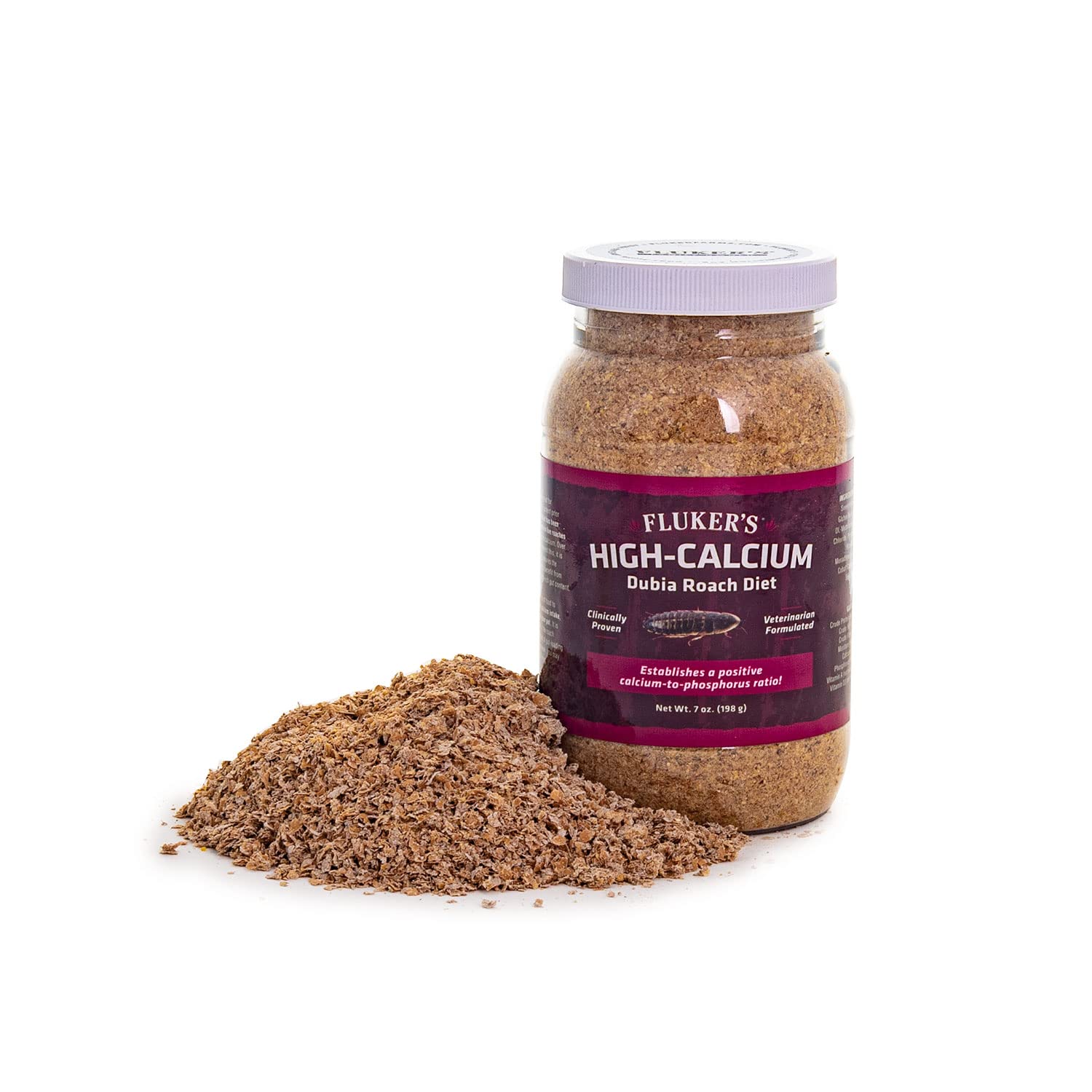 Flukers High Calcium Dubia Roach Diet, Can Be Used as a Gut-Loading Food or Bedding, 7 oz
