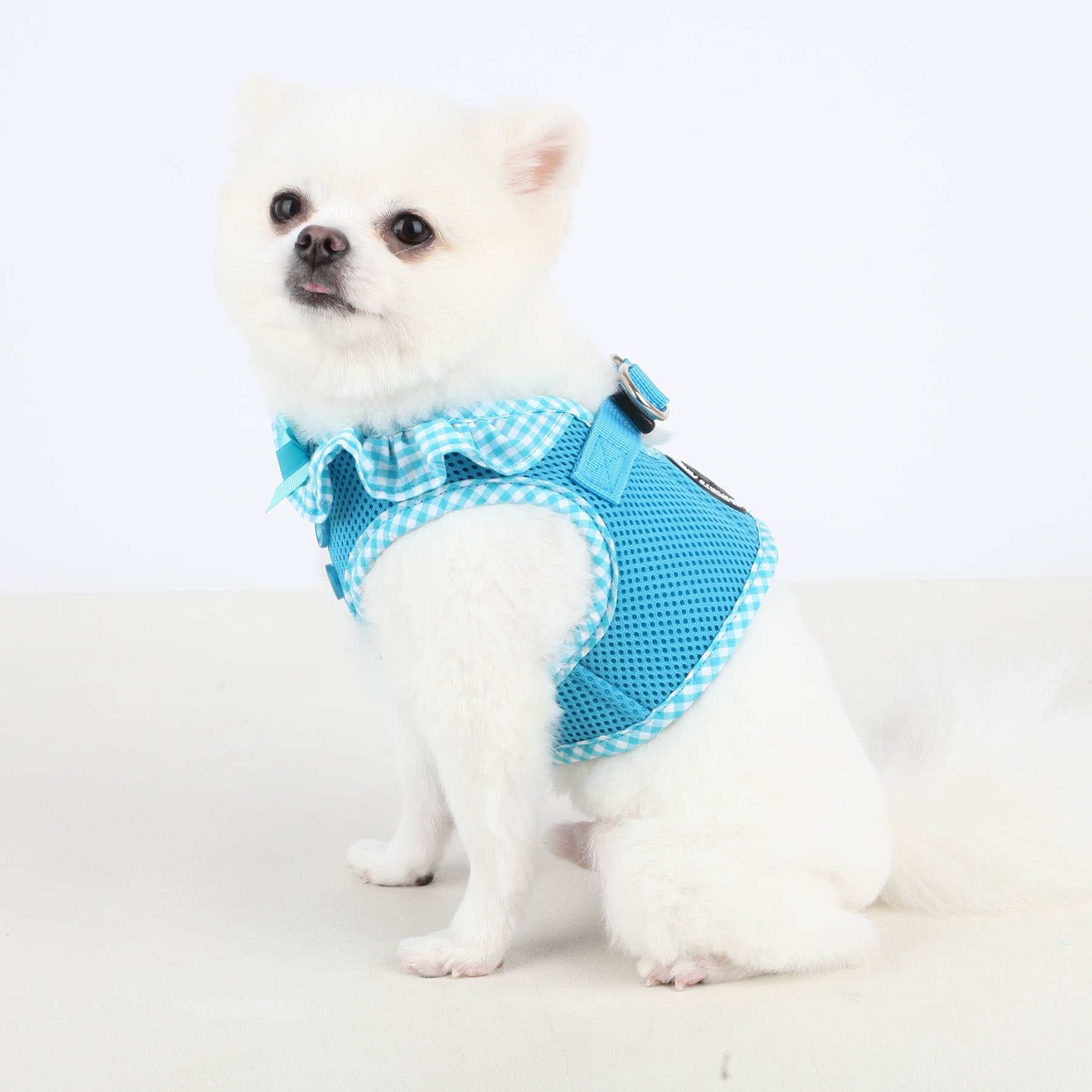 Puppia Vivien Vest Dog Harness Step-In All Season Mesh Cute No Pull No Choke Walking Training For Small Dog, Sky Blue, X-Small