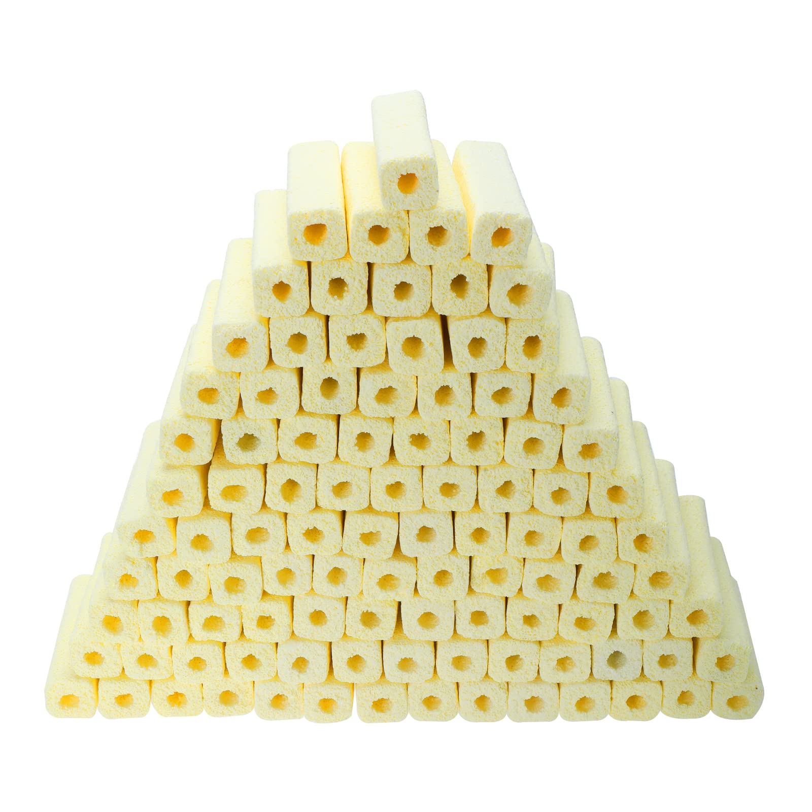 Realplus 3.8'' Long Large Aquarium Filter Media, 100Pcs Ceramic Bio Media Blocks For Sump Tank Pond Fish Tank