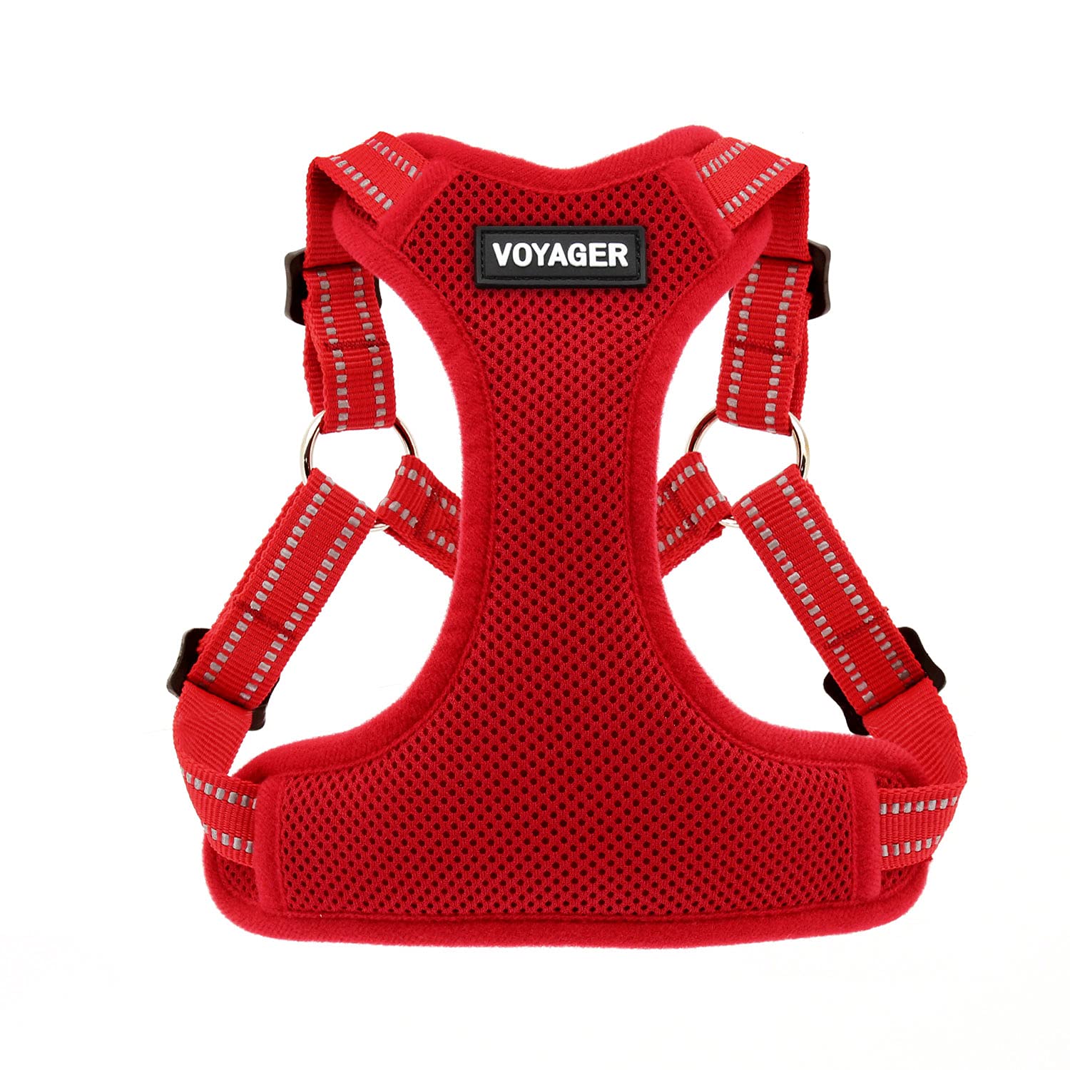 Best Pet Supplies Voyager Adjustable Dog Vest Harness Breathable No Pull Harness For Small, Medium, Large Dogs, Heavy Duty Harness For Walking, Jogging, Easy Step-In, Reflective Stripes - (Red), S