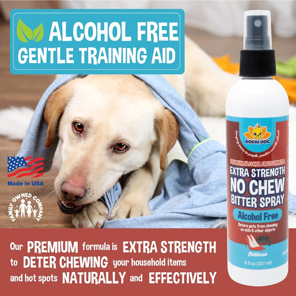 Bodhi Dog New Bitter 2 In 1 No Chew & Hot Spot Spray | Natural Anti-Chew Remedy Better Than Bitter Apple | Safe On Skin, Wounds