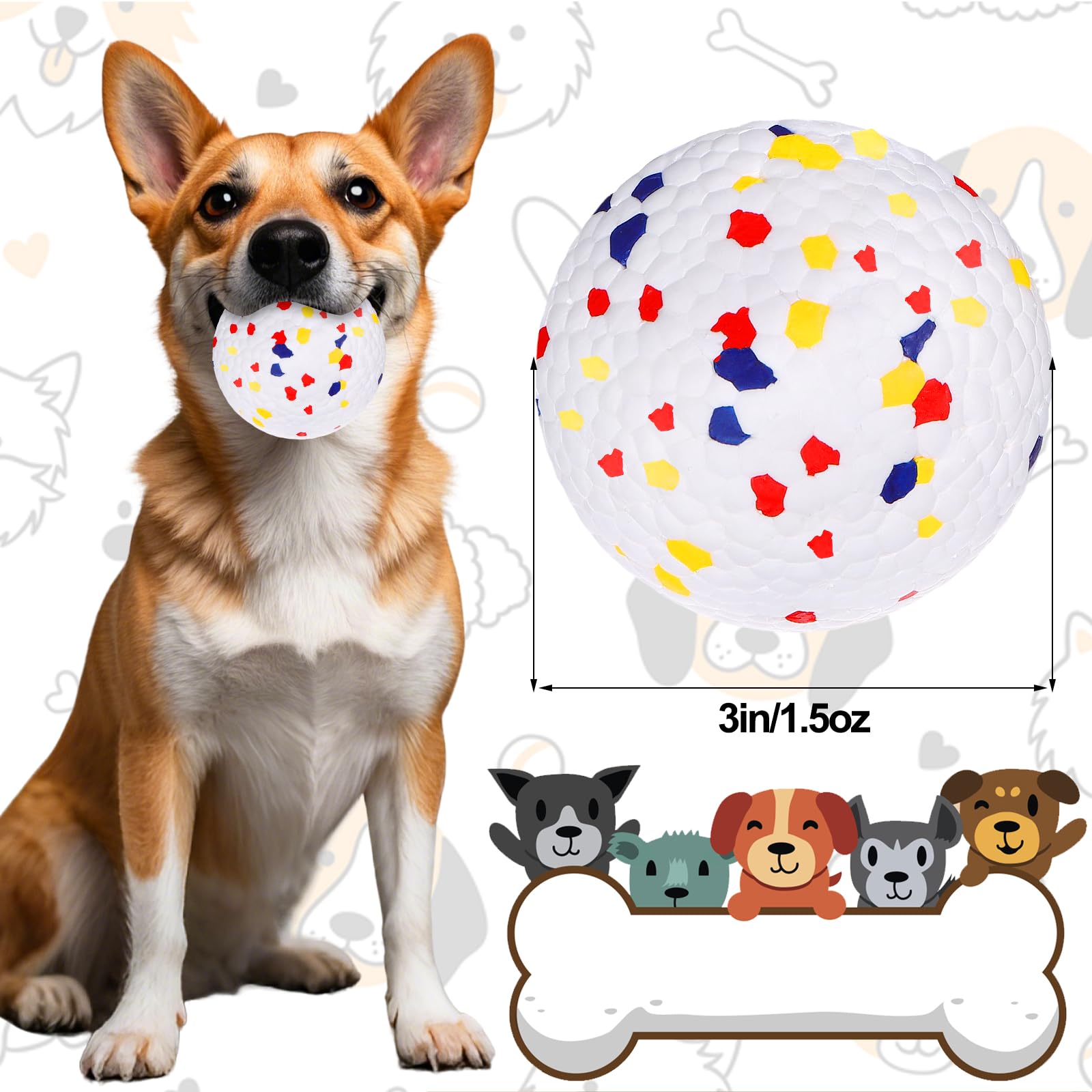 Baborui Dog Balls, Durable Floating Dog Toy Balls For Aggressive Chewers, Indestructible Fetch Ball For Large Medium Small Dogs,