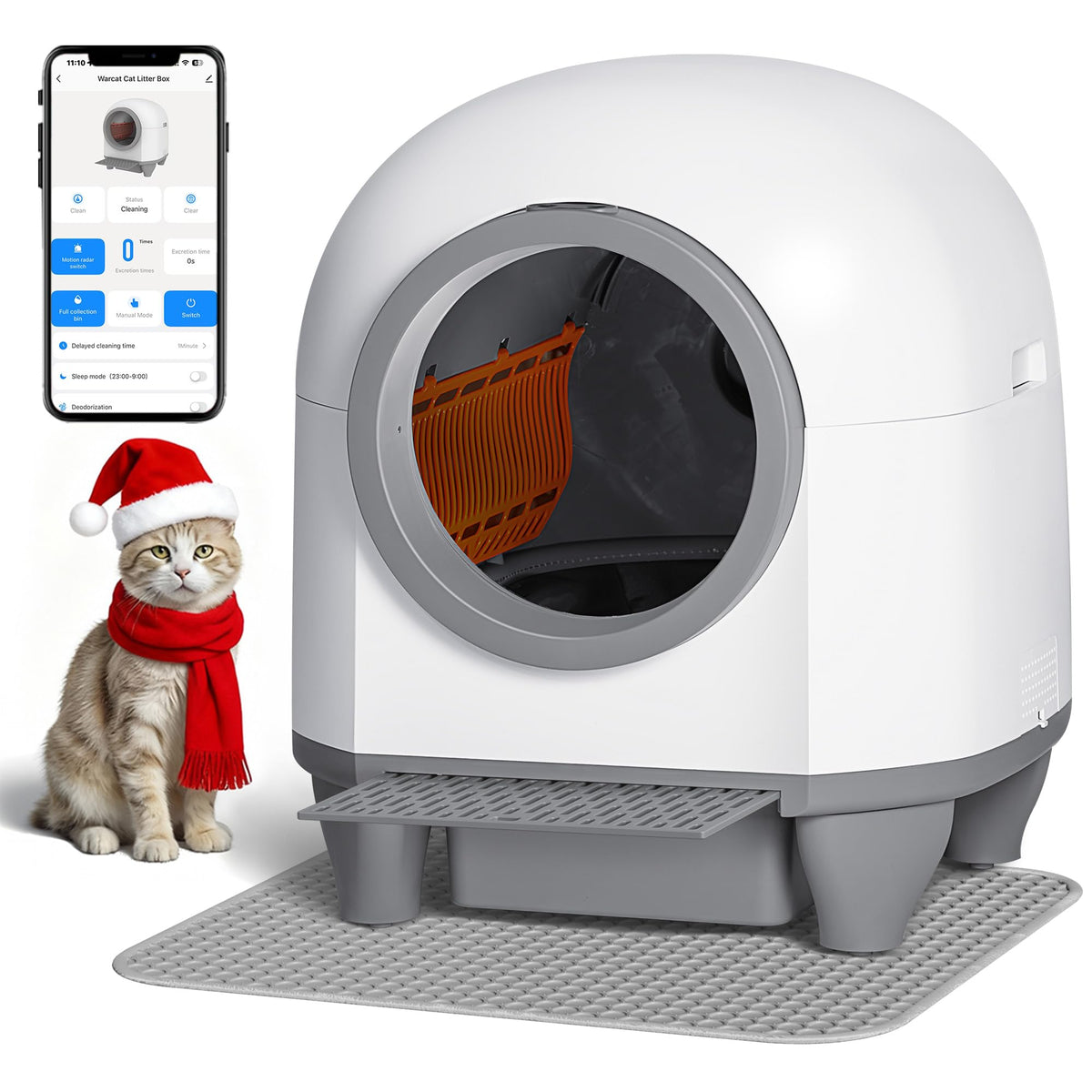 Gunji Automatic Self-Cleaning Litter Box, 90L Large Capacity For Multi –  Petocart