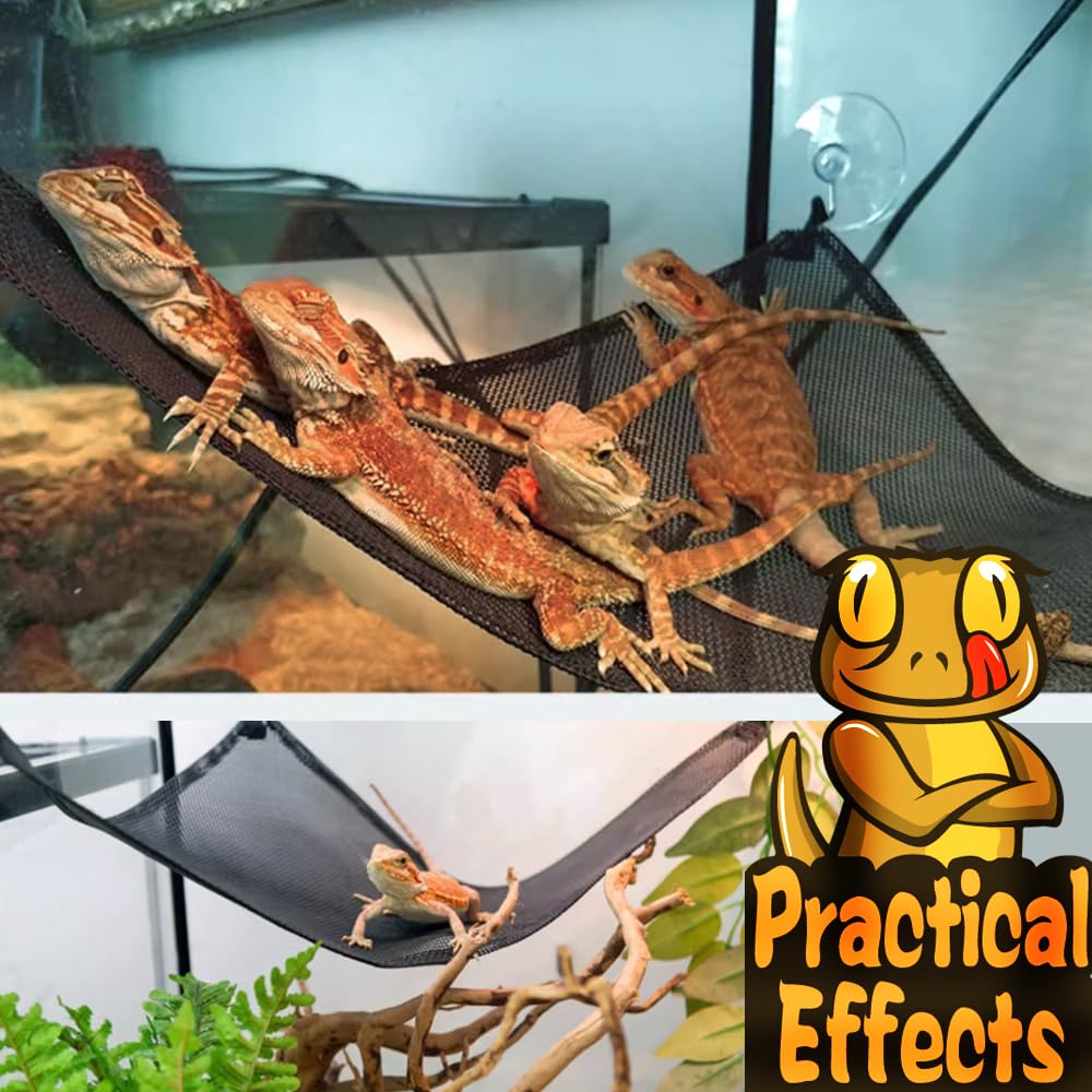 2Pcs Bearded Dragon Lizard Hammock Reptile Hammock For Bearded Dragons Geckos Lizards,Breathable Mesh Reptile Bed And Rest For S