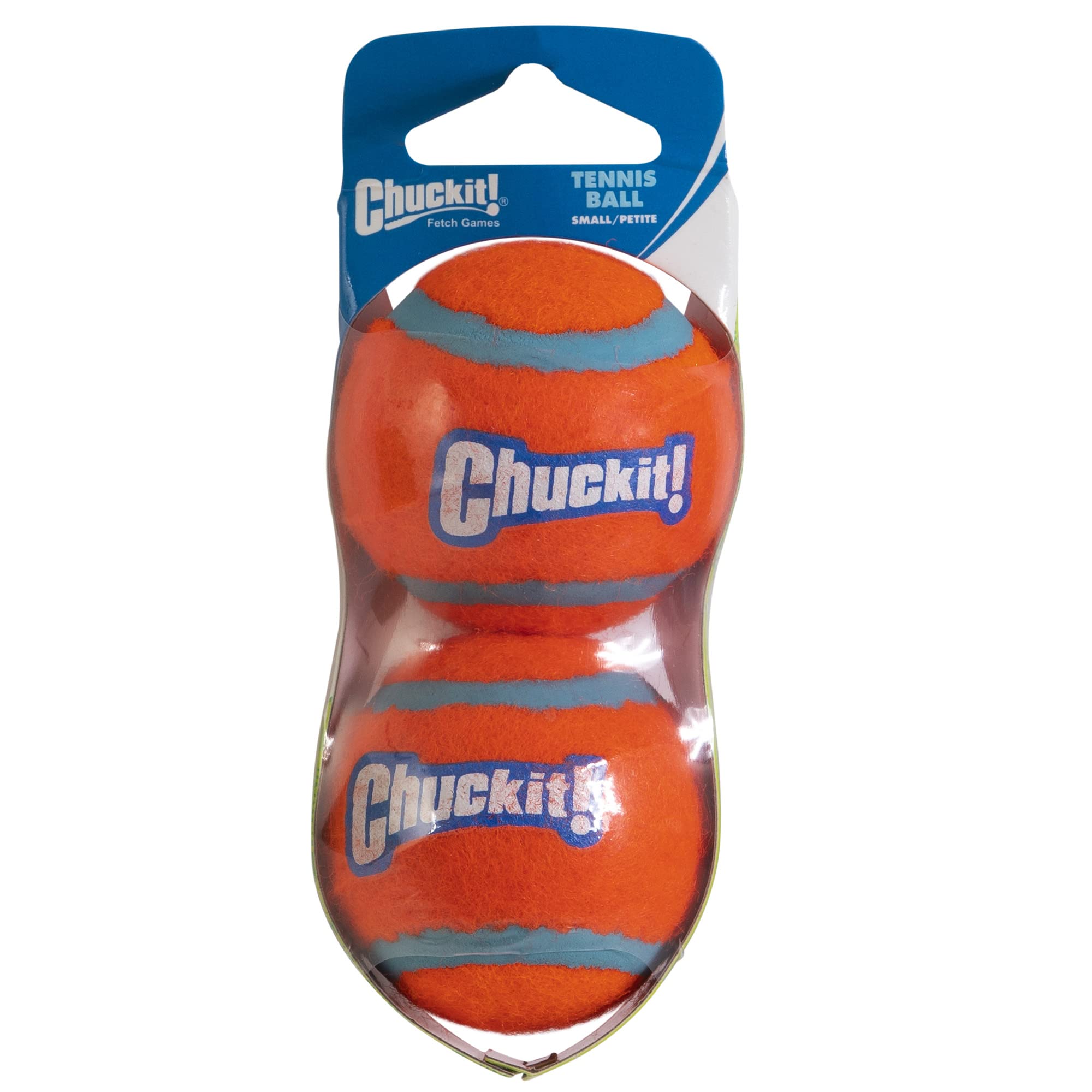 Chuckit! Dog Tennis Ball Toy, Small 2" Diameter for Dogs 0-20 lbs, Orange, Pack of 2, Model 71021