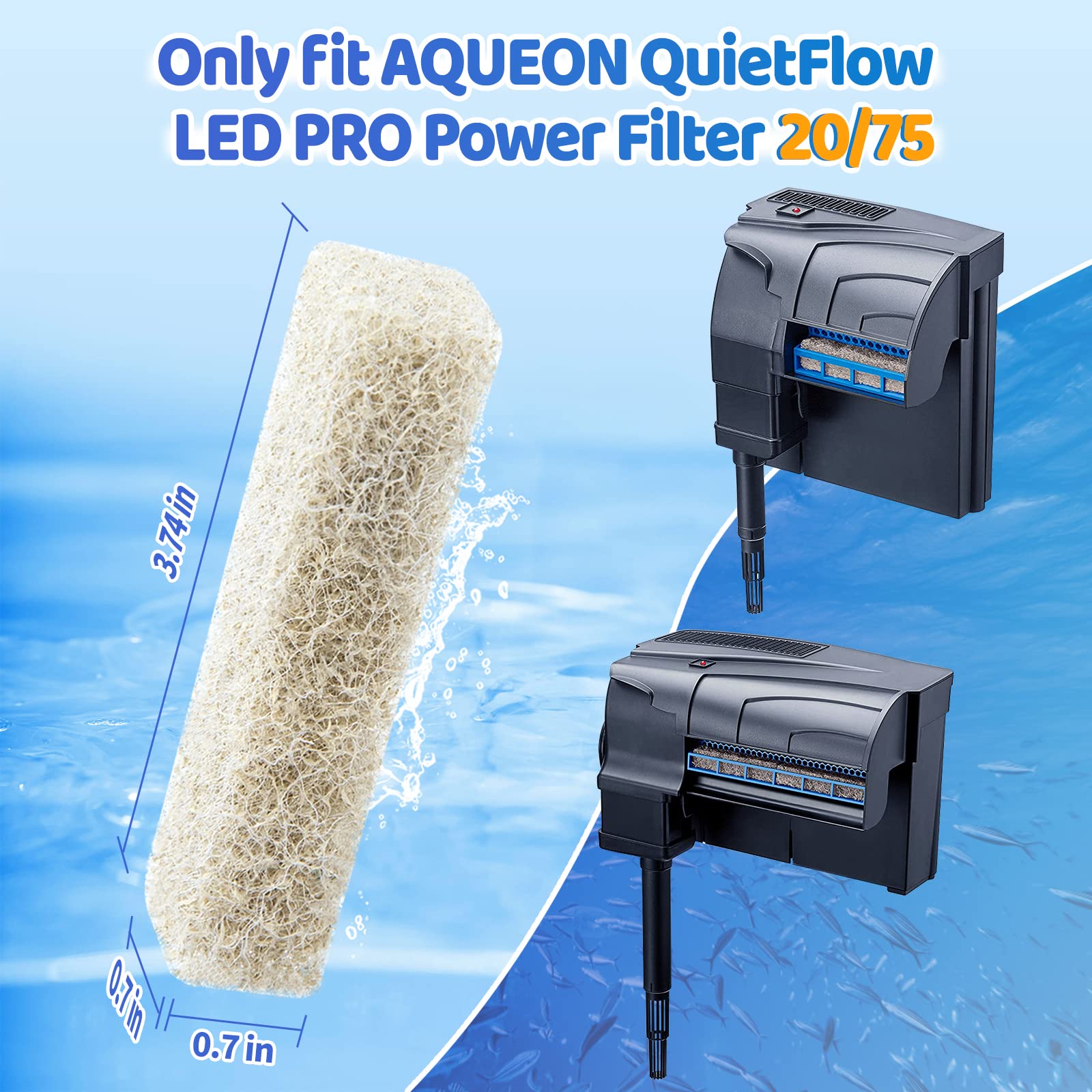 Hitauing 18 Count Ammonia Reducer Filter Pads For Aqueon Quietflow Led Pro Model 20 And 75, Specialty Filter Pads For Aqueon Qui