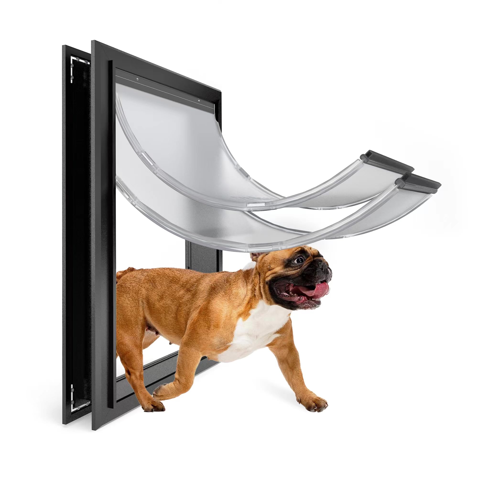 Aluminum Large Dog Door For Exterior Doors, Cutout Size 12.2''W X 18''H, Heavy Duty For Extreme Weather, Energy-Saving, Easy To 