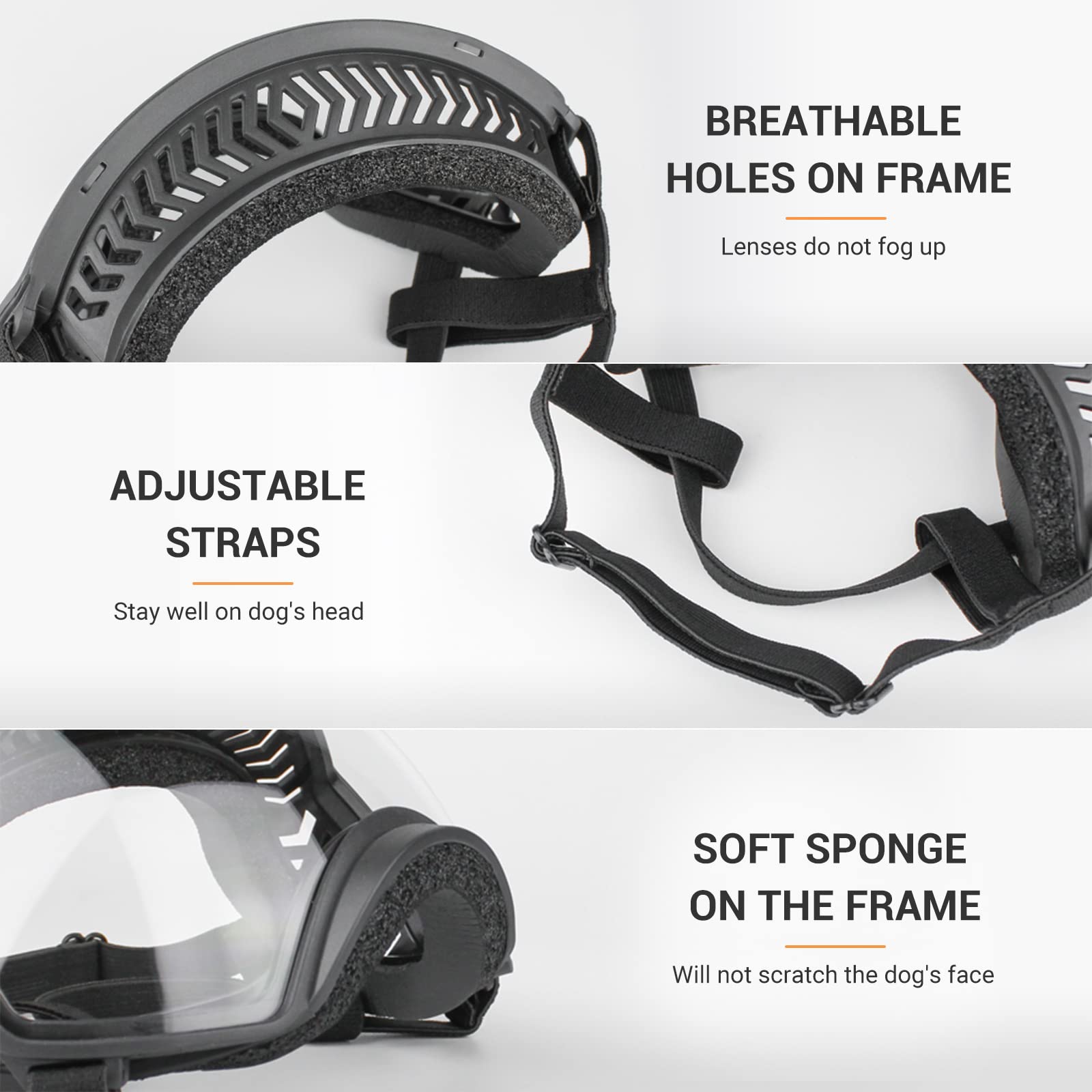 Enjoying Clear Dog Goggles For Large Dogs, Dog Sunglasses Medium Large Breed, Summer Uv Pet Eye Protection, Winter Pet Snow Gogg