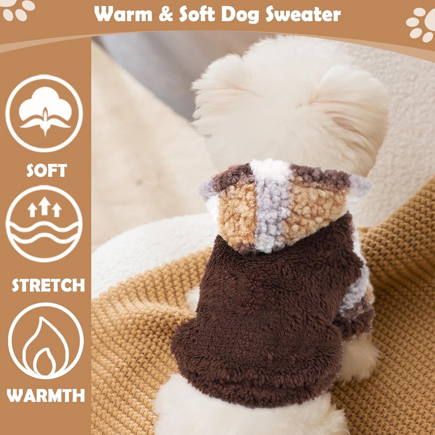 Chihuahua Clothes Fleece Dog Hoodie Winter Puppy Clothes For Small Dogs Boy Small Dog Sweater Soft Stretchy Puppy Sweaters For E