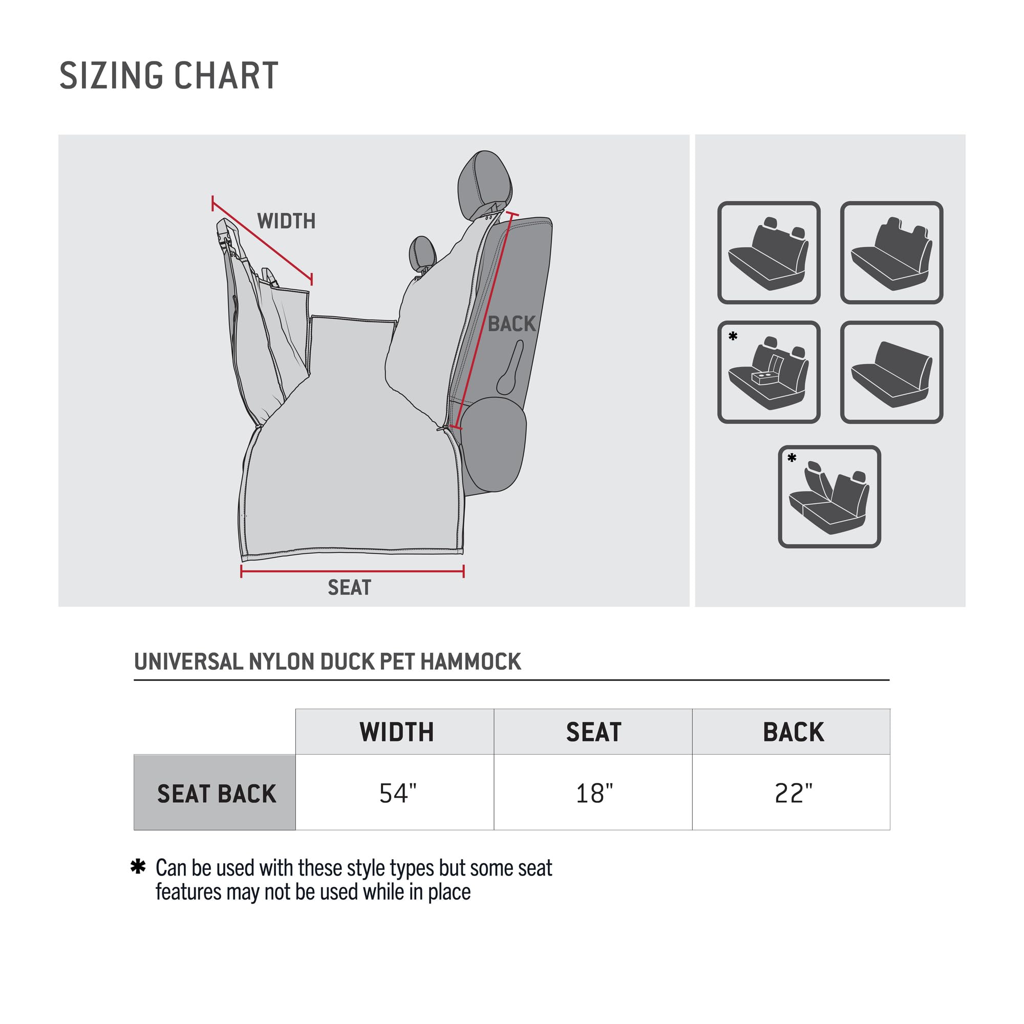 Carhartt Universal Fitted Nylon Duck Pet Hammock Car Seat Protector, Dog Back Seat Cover, Carhartt Brown