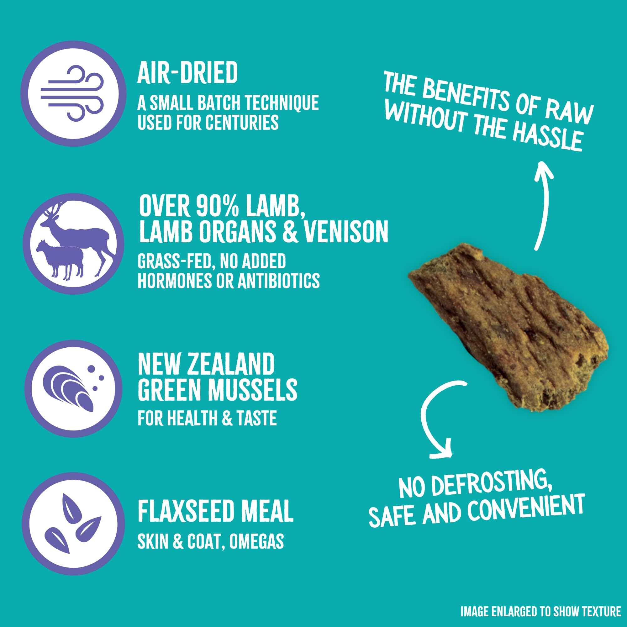 Grandma Mae's Air Dried Dog Food, High Protein 90% Lamb & Venison, Grain Free, Gluten Free, 5 lb Bag