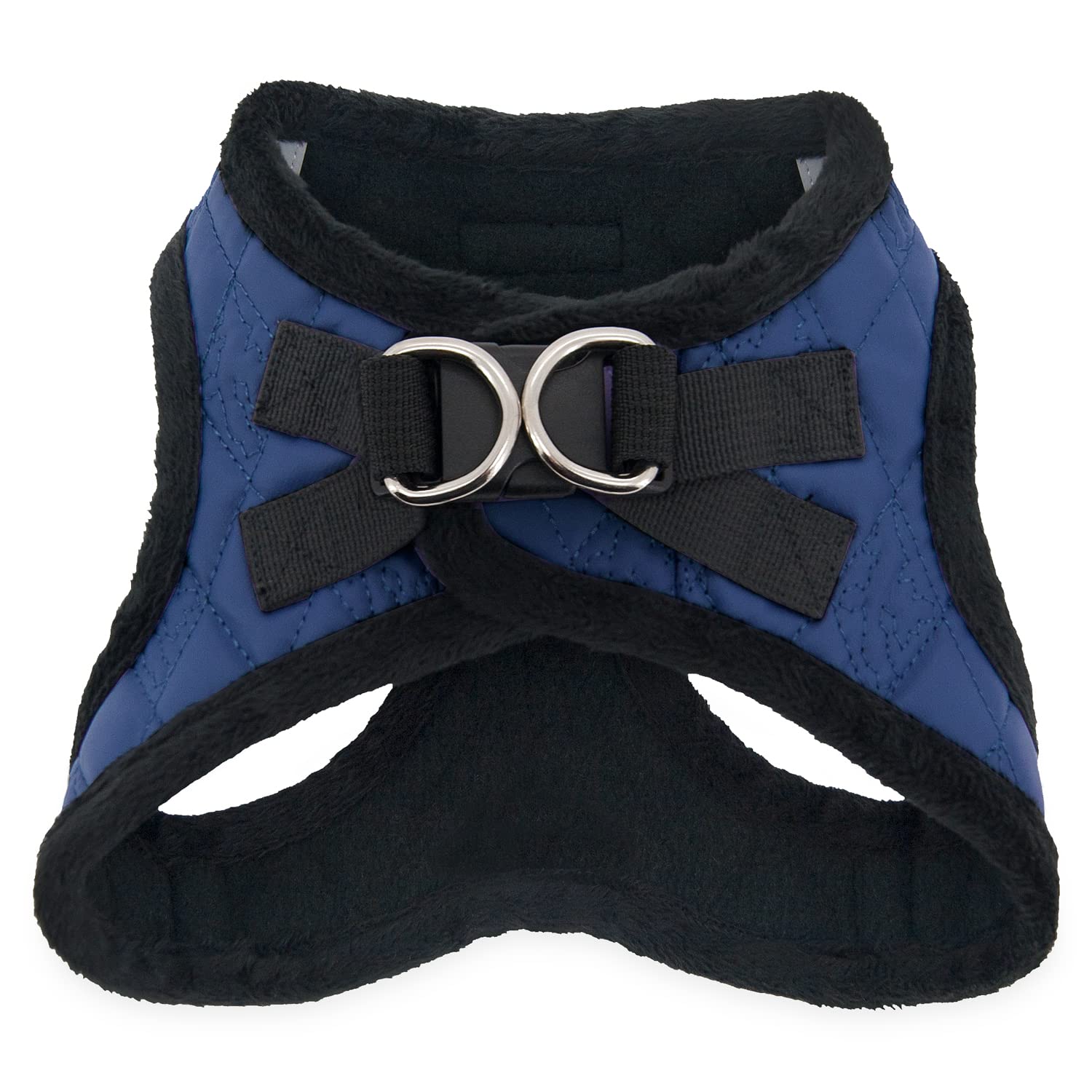 Voyager Step-In Plush Dog Harness - Soft Plush, Step In Vest Harness For Small And Medium Dogs By Best Pet Supplies - Royal Blue Faux Leather, Xs (Chest: 13 - 14.5')