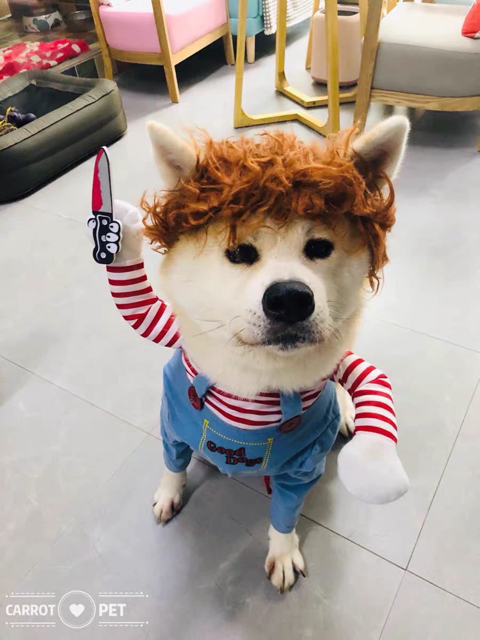 Pet Deadly Dog Costume, Cute Dog Cosplay Halloween Christmas Funny Costume Dog Clothes Party Costume For Small Medium And Large