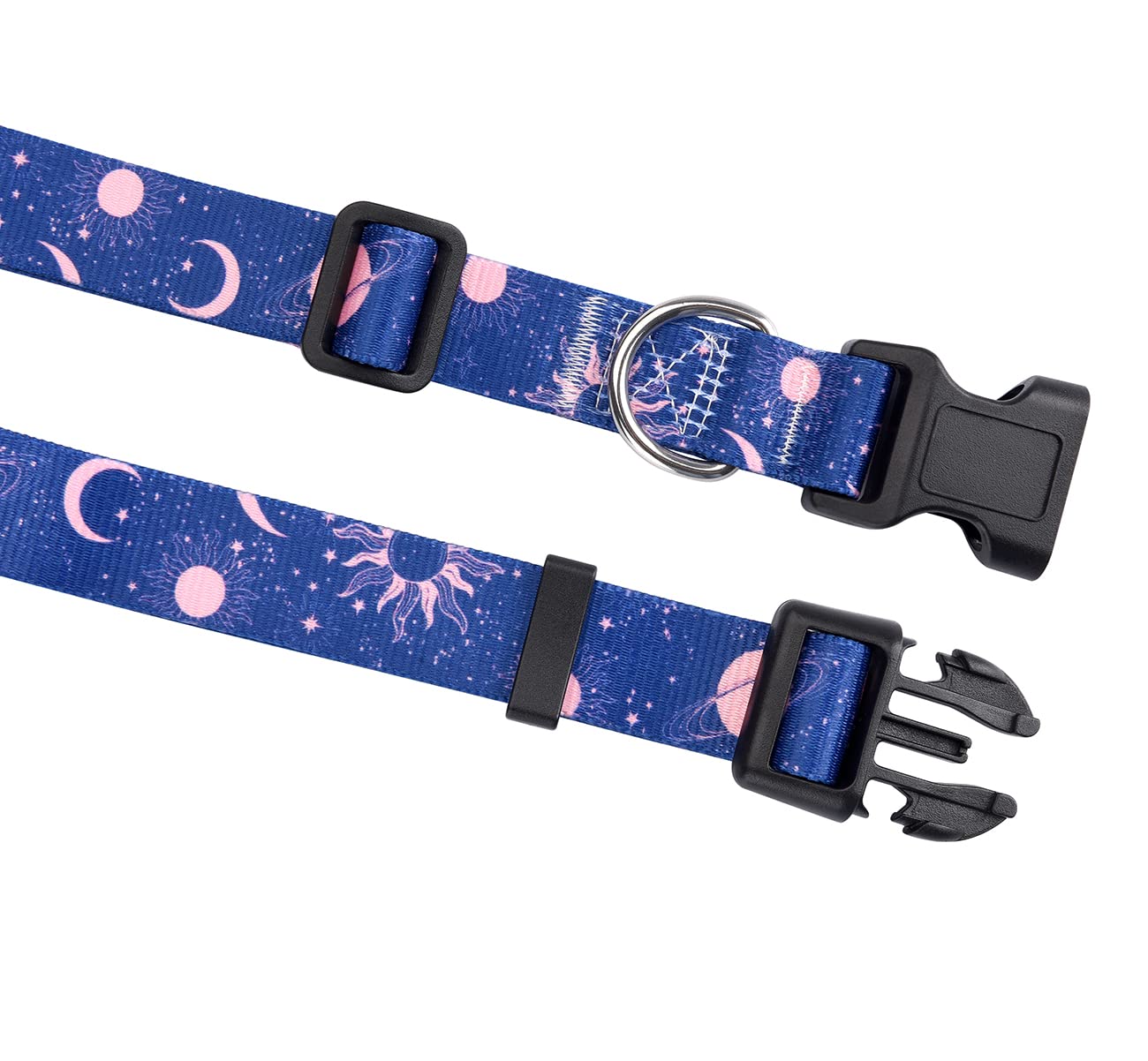 Hqyddmi Soft Comfy Pet Collar And Leash Set For Medium Dogs, Universe Pattern For Boy Girl Puppy Dogs (Universe Set, M)