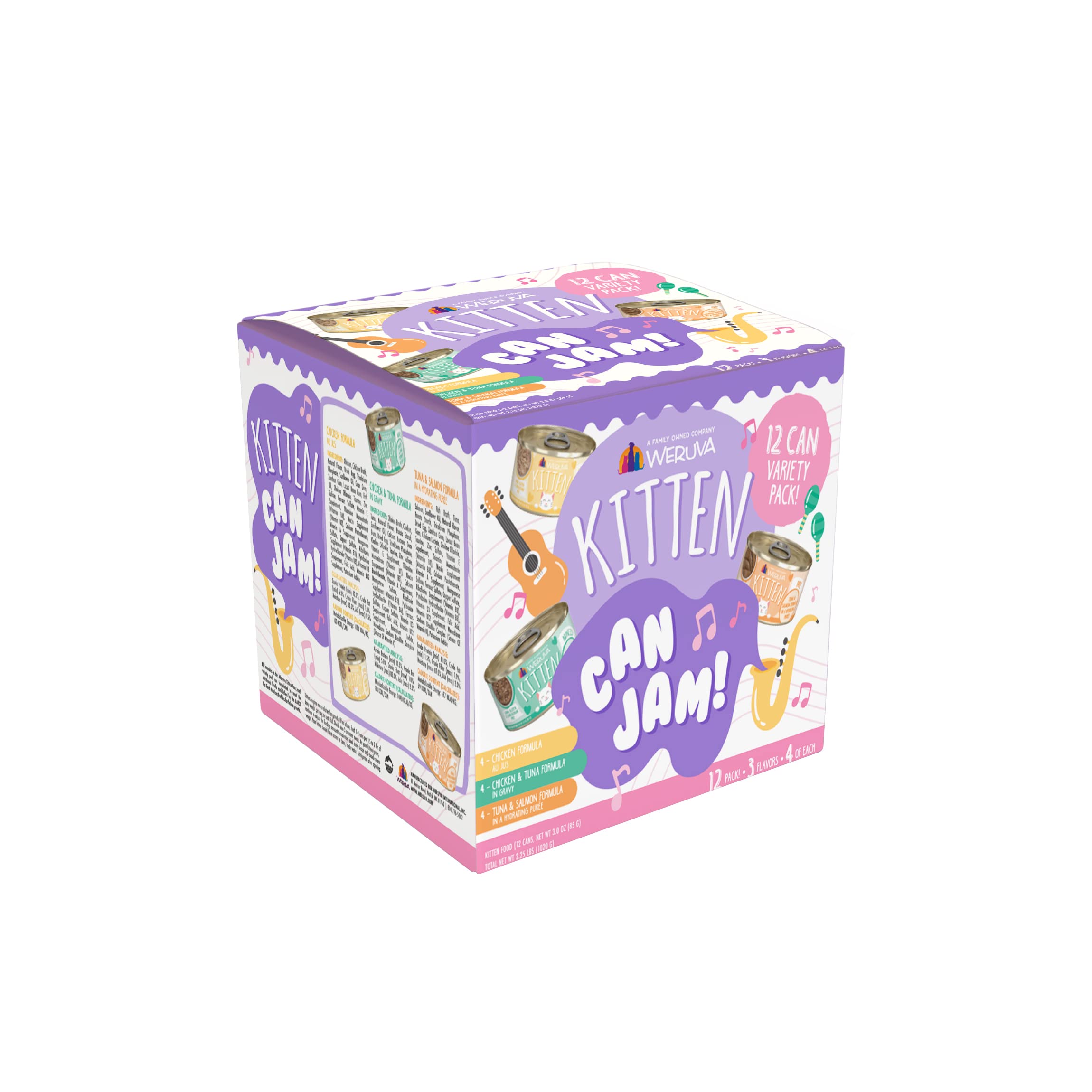 Weruva Kitten, Kitten Can Jam! Variety Pack, 3oz Can (Pack of 12)