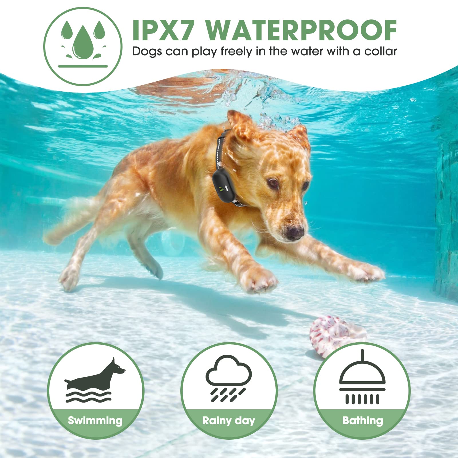 Dog Shock Collar - Electric Dog Training Collar With Remote 1600Ft, Rechargeable E-Collar Waterproof Collars With 3 Training Modes, Security Lock For All Breeds, Sizes