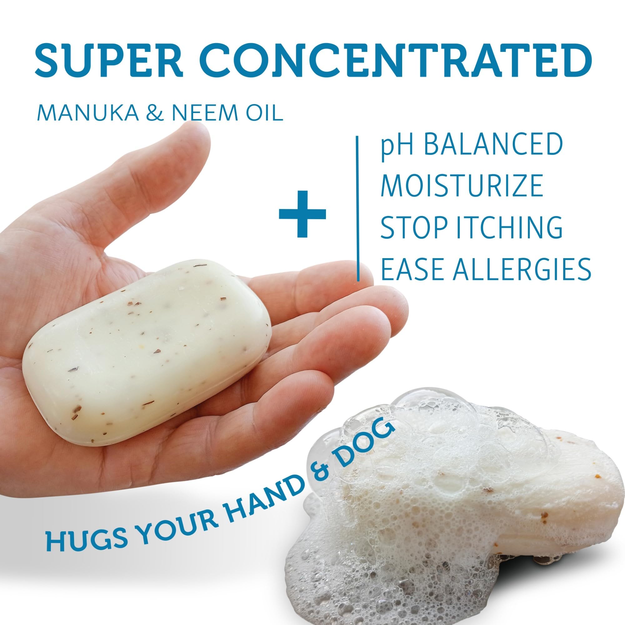 The Natural Dog Shampoo Bar Soap For Itchy Skin Relief - 3.5Oz 100G - Dog Soap For Sensitive Skin With Manuka And Neem Oil To Ea