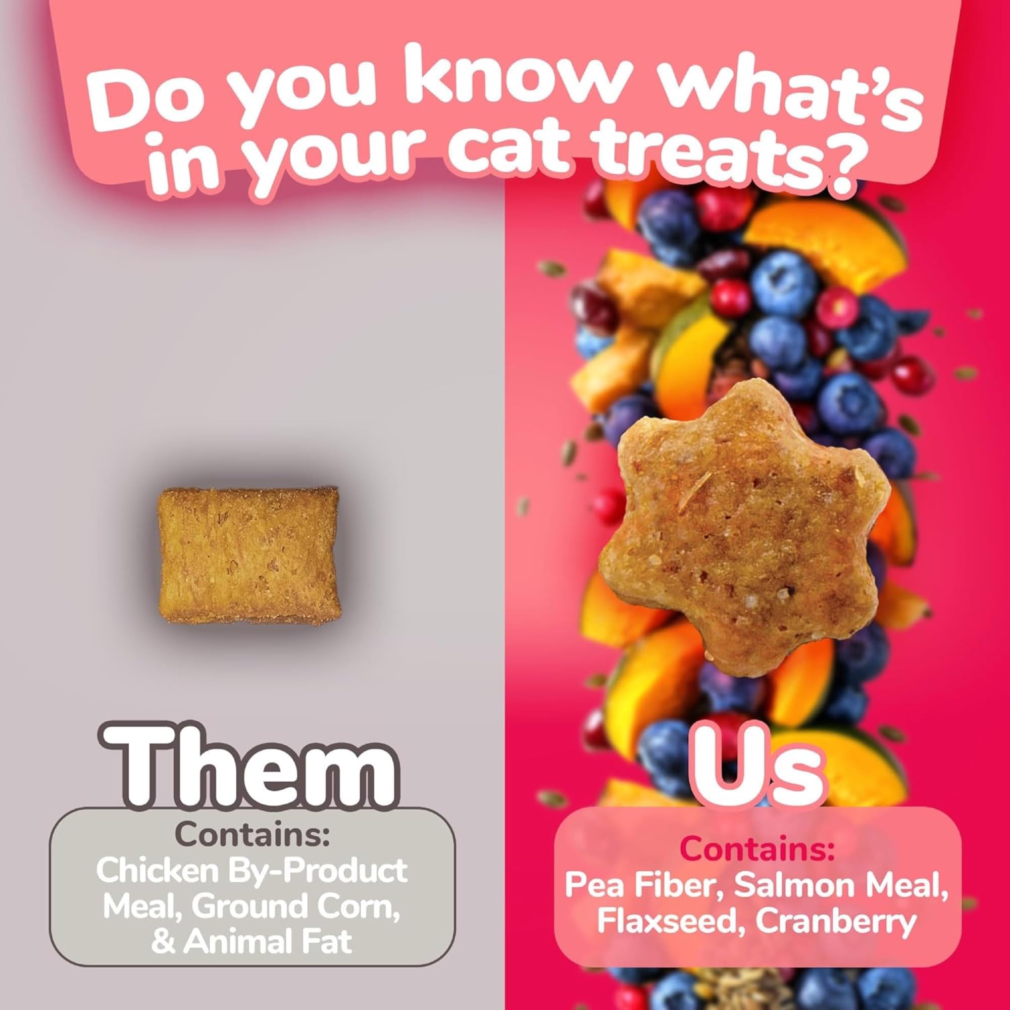 Fruitables Cat Crunchy Treats For Cats - Healthy Low Calorie Packed with Protein - Free of Wheat, Corn and Soy - Made with Real