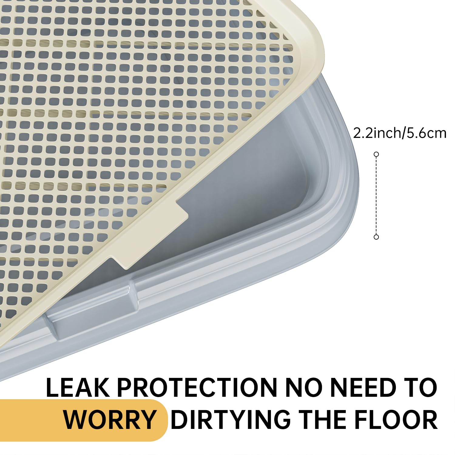 Kola Panda Large 23.6''X17.7'' Dog Potty Tray, Indoor Pet Pee Pad Holder With Mesh Floor,Bathroom Dog Litter Box, Pet Toilet (Gr