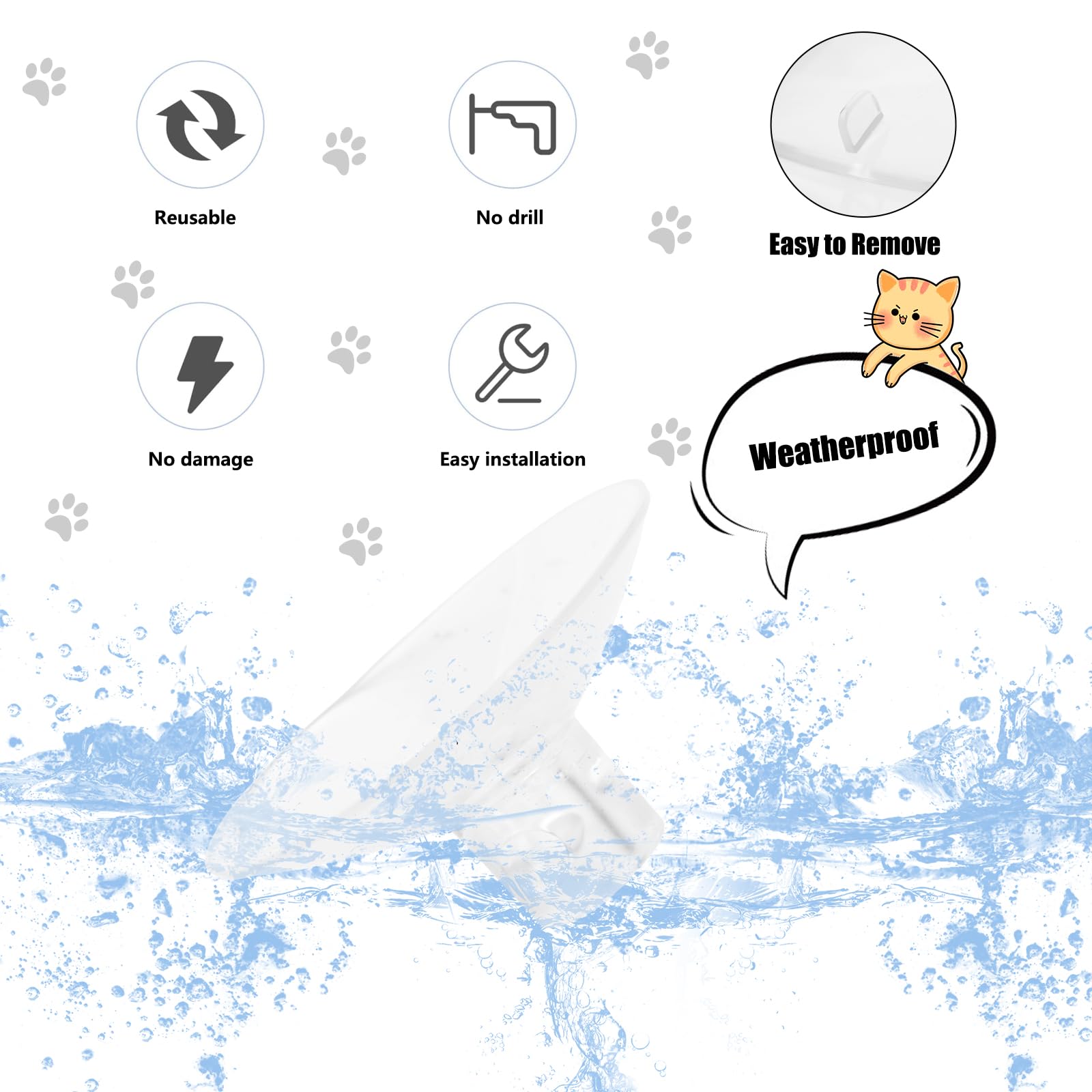 4 Pcs Thick Suction Cup Cat Perches - Classic Style Window Hammock Replacement For Cat Window Seat