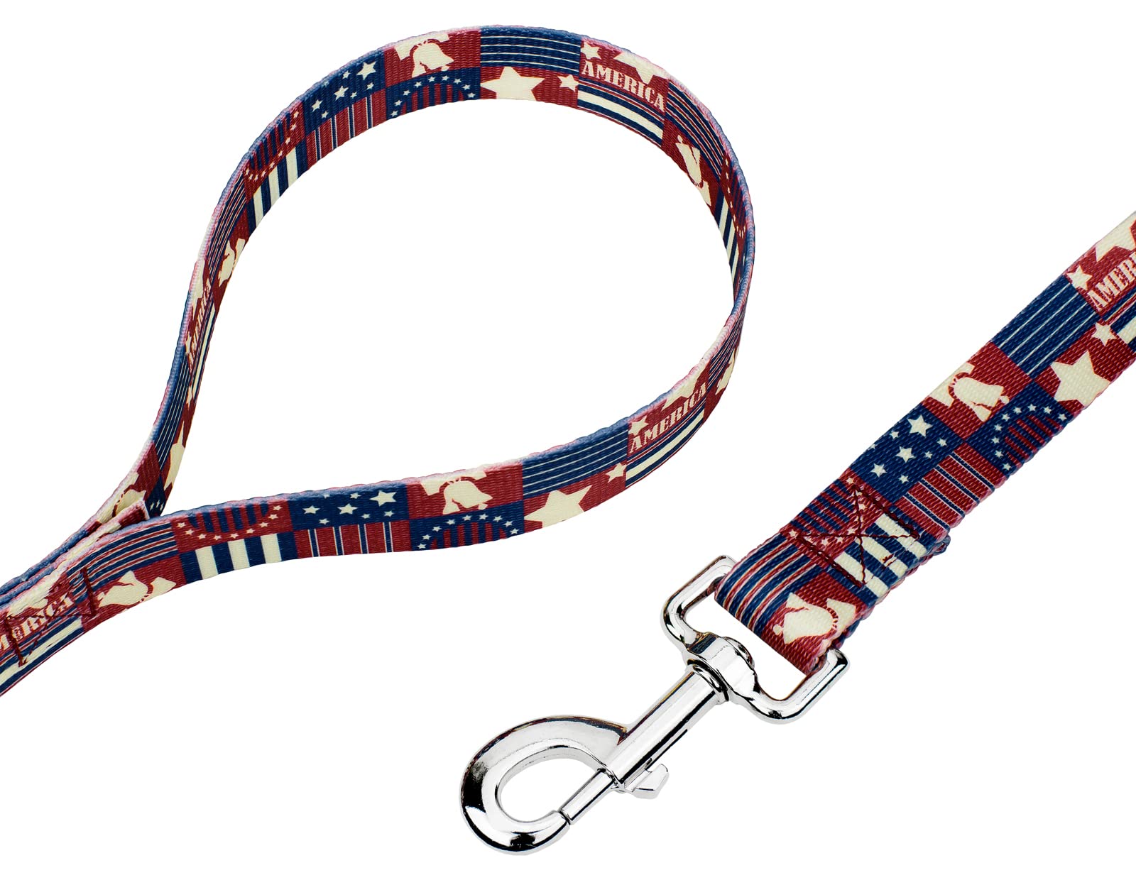 Country Brook Petz - Spirit of 76 Dog Leash - American Pride Collection Featuring Patriotic Designs (4 Foot, 5/8 Inch Wide)