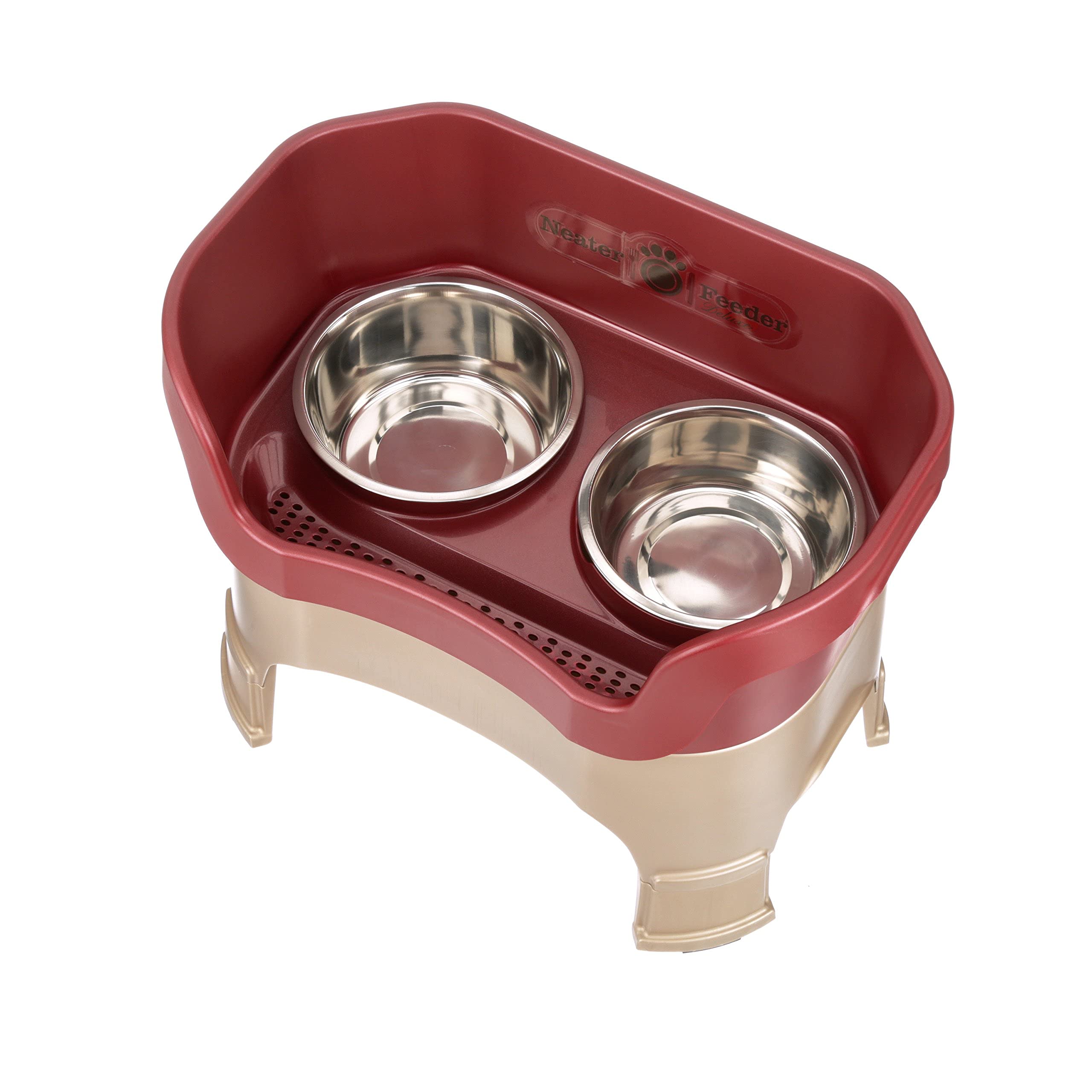 Neater Feeder Deluxe Mess Proof Dog Bowls Elevated for Large Dogs - Made in USA - No Spill Raised Dog Food Bowl Stand w/Leg Exte