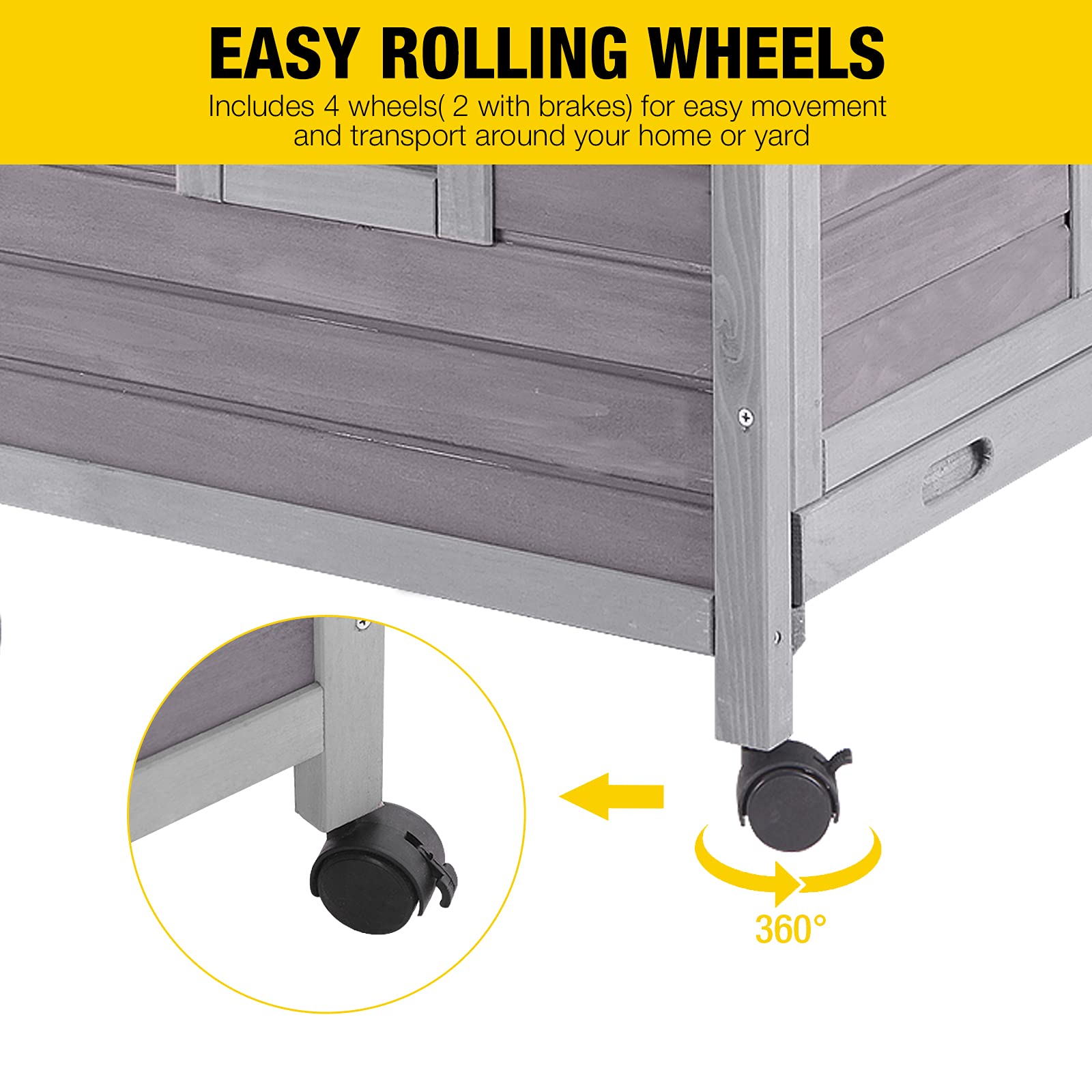 Aivituvin Rabbit Hutch Indoor Bunny Cage Outdoor Rabbit House Bunny Hutch With Deeper Leakproof Plastic Tray (Grey-24)