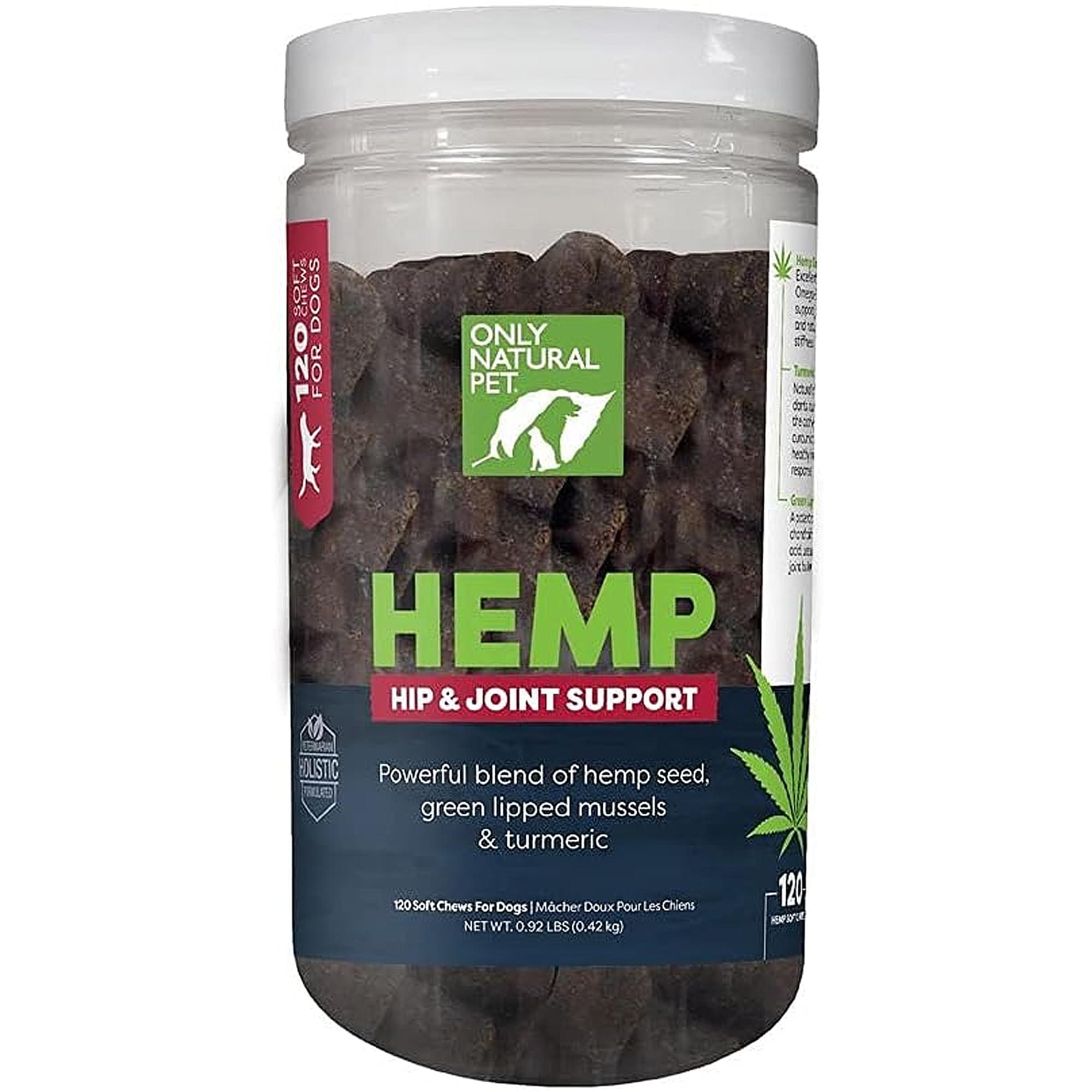 Only Natural Pet Hemp Hip & Joint Support for Dogs - Supplement for Mobility Wellness Pain Relief Healthy Inflammatory & Bone St