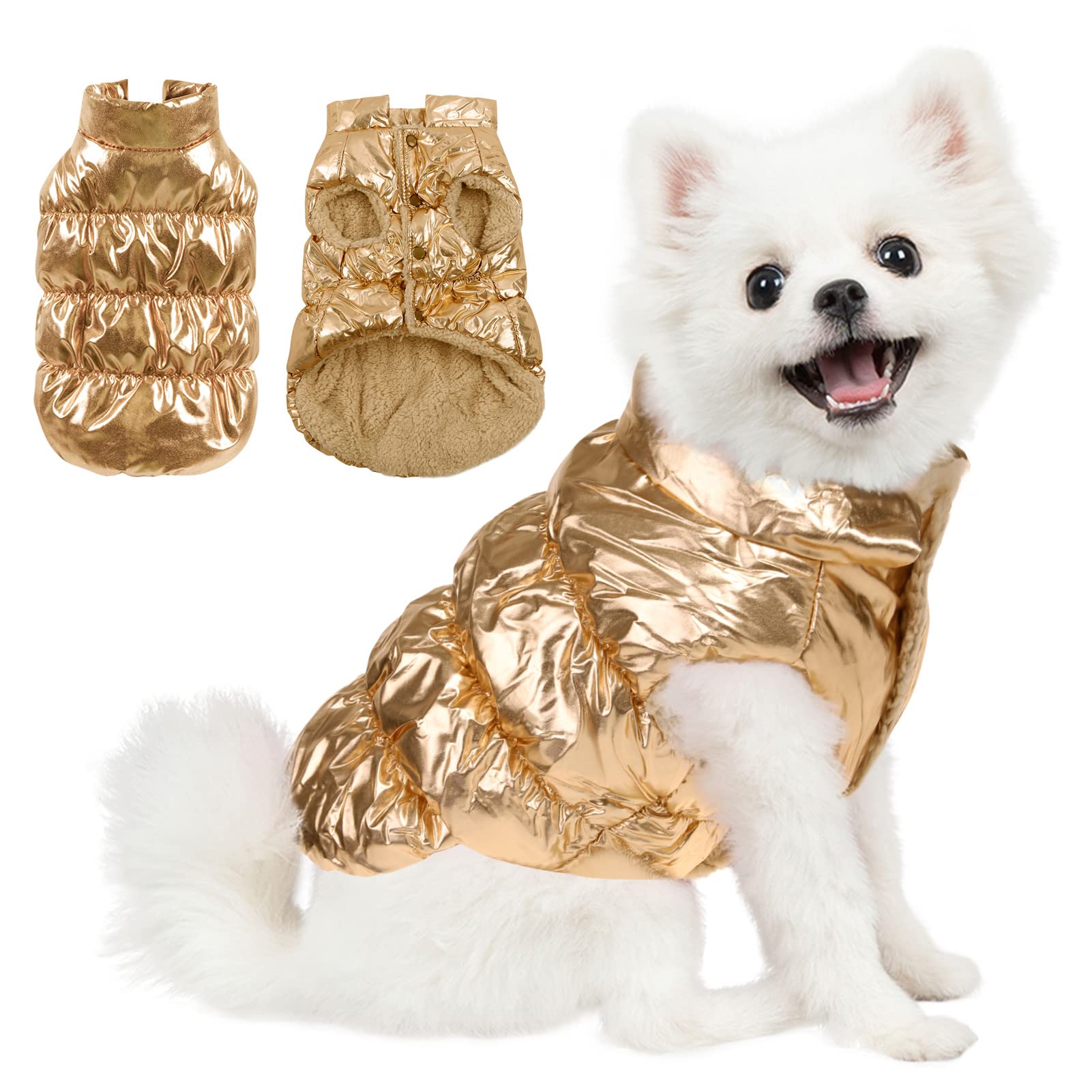AOFITEE Waterproof Dog Jacket, Winter Coat for Small Dogs, Fleece Snowsuit Warm Puffer Jacket, Cozy Pet Winter Vest, Cold Weathe