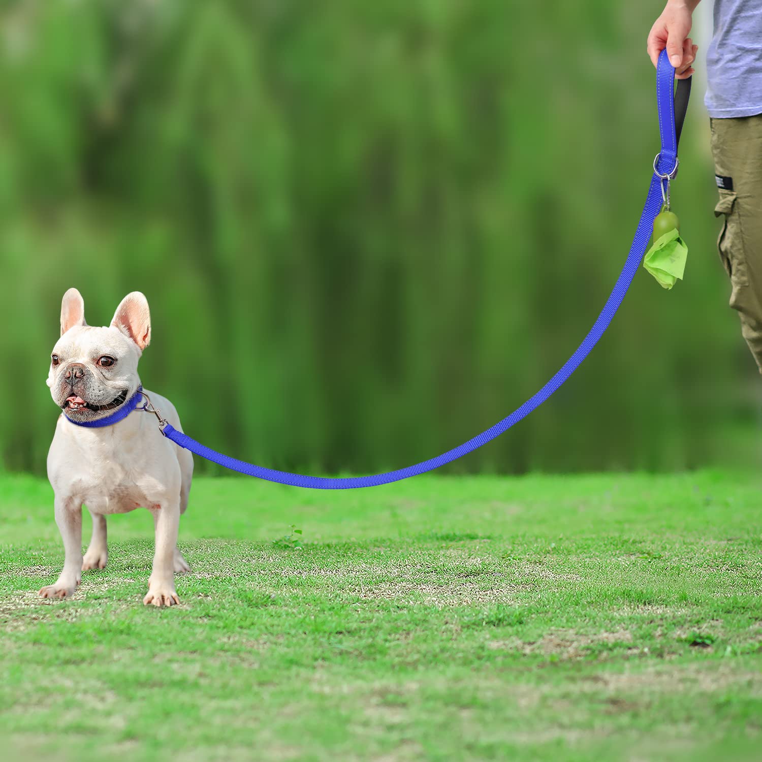 Joytale Double-Sided Reflective Dog Leash, 6 Ft/5 Ft/4 Ft, Padded Handle Nylon Dogs Leashes For Small & Medium Dogs Walking, Navy Blue, 5Ft