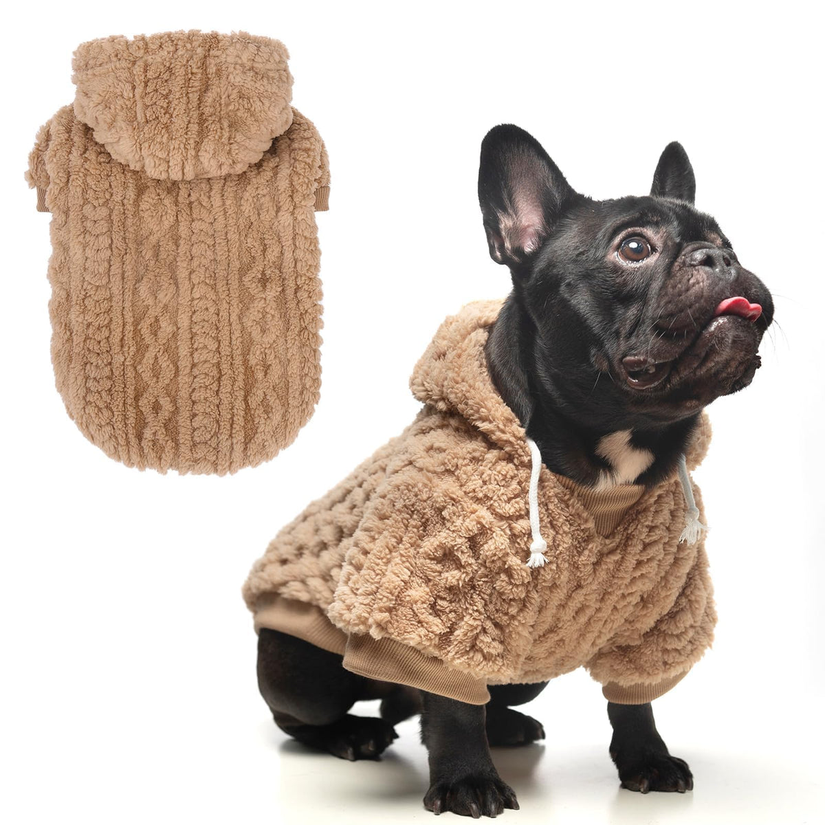 Kooltail Fleece Dog Sweater Hoodie For Small Medium Large Dogs - Super Soft Fall Dog Clothes Sweatshirt With Leash Hole, Warm Wi