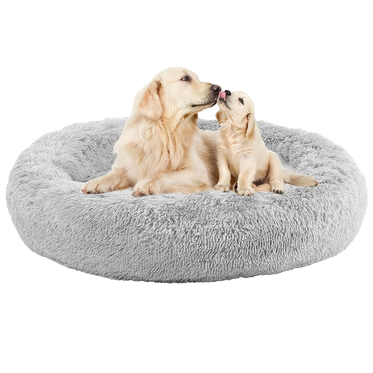 Nisrada Dog Bed For Medium Large Dogs, 36 Inch Calming Dogs Bed, Washable-Round Cozy Soft Pet Bed For Puppy And Kitten With Slip-Resistant Bottom