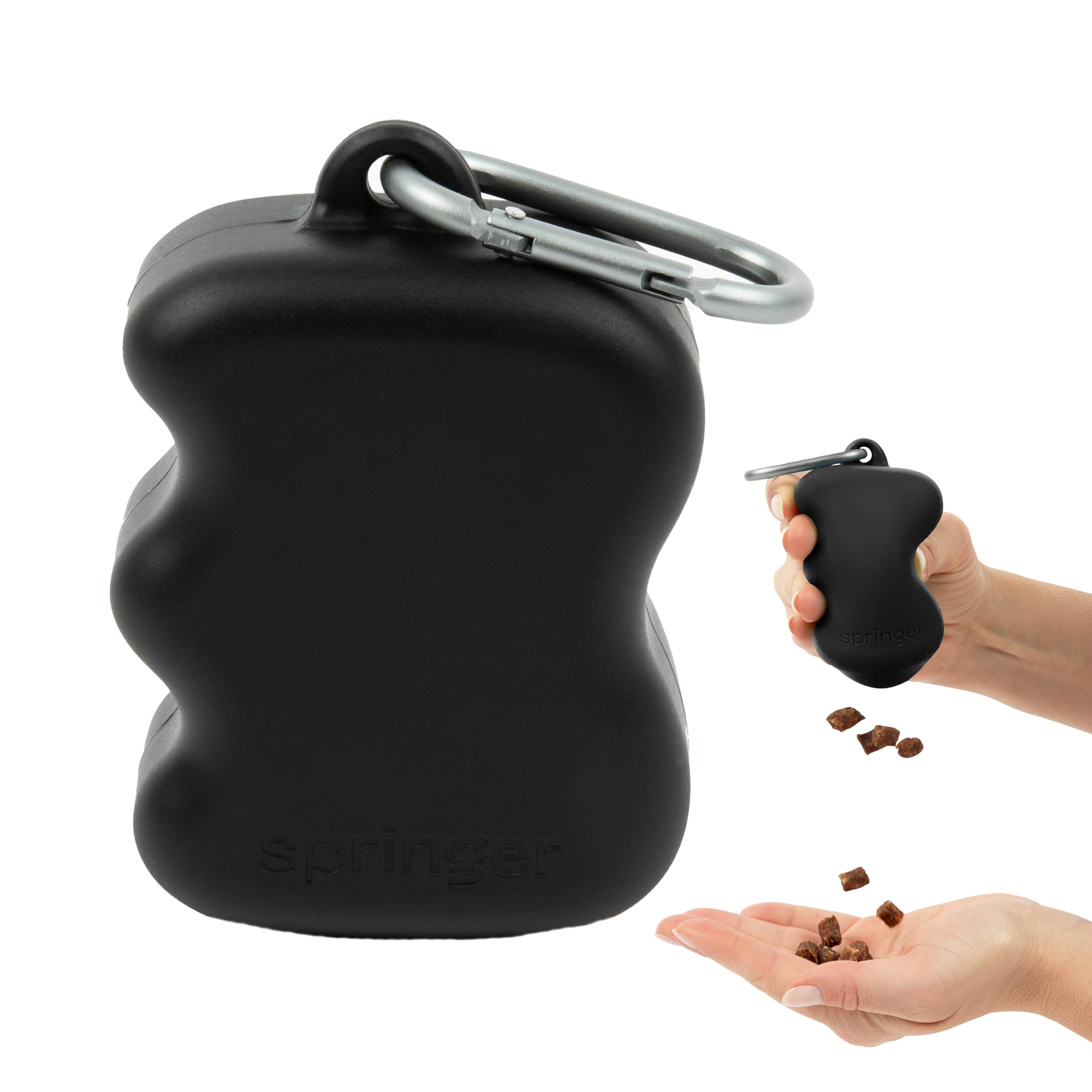 Springer Dog Treat Pouch for Effort-Free Squeeze Dispensing - Easy-fill, Food-Grade Silicone Treat Pouches for Pet Training - In
