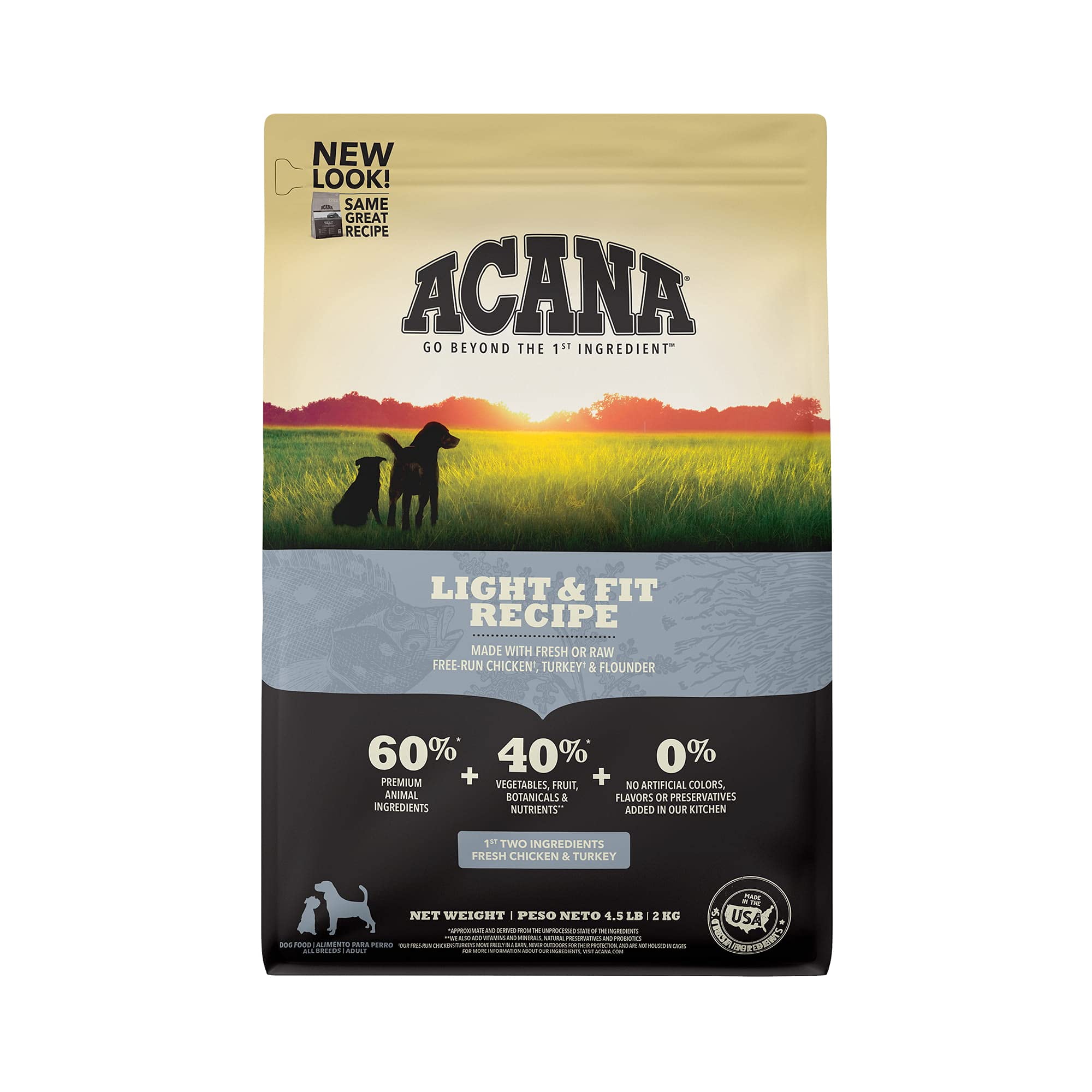 ACANA Grain Free Dry Dog Food Light & Fit Recipe 4.5lb Bag